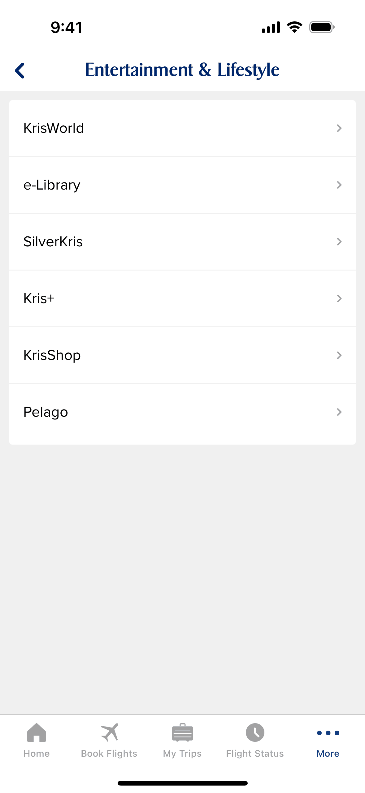 Singapore Airlines iOS Travel & Transportation interface screenshot 16