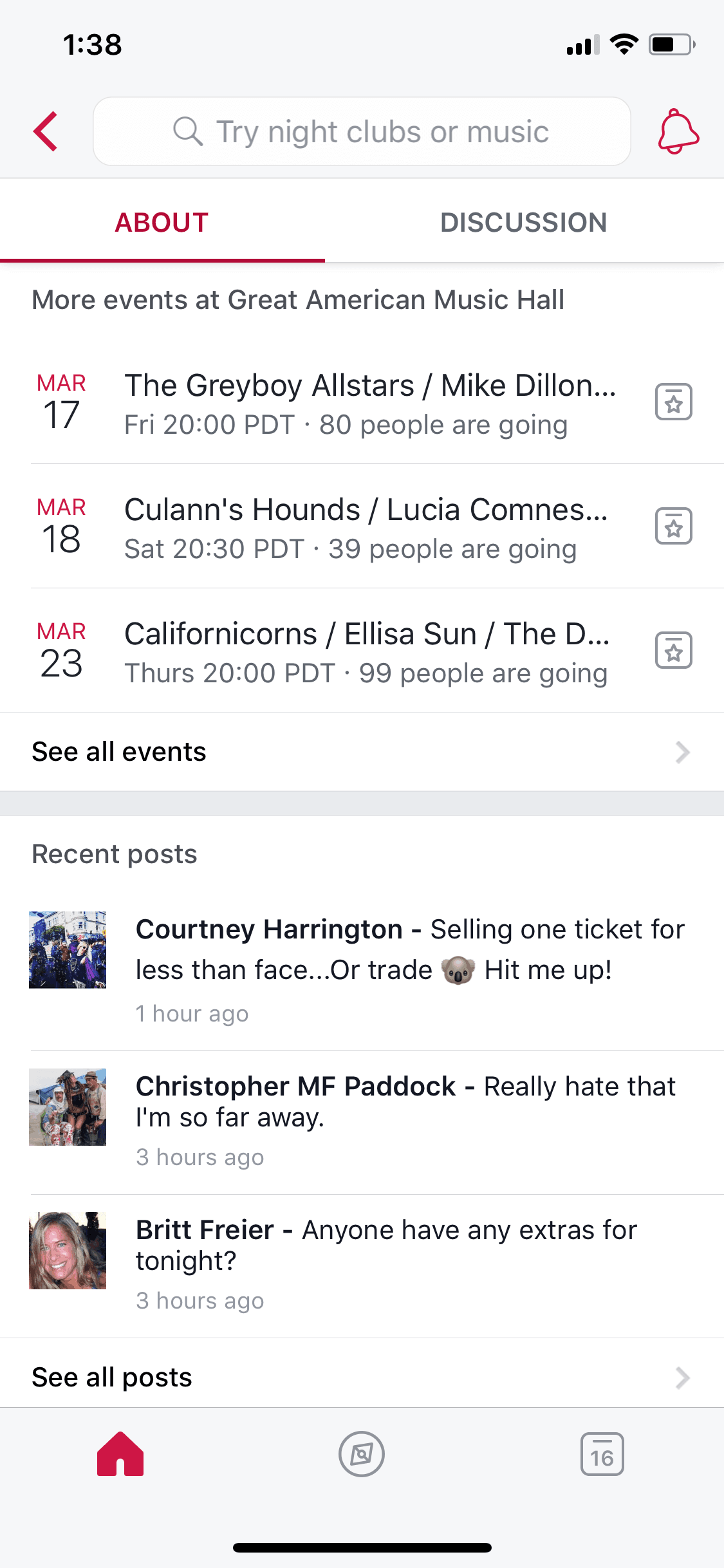 Facebook Local iOS Social Networking interface screenshot 1