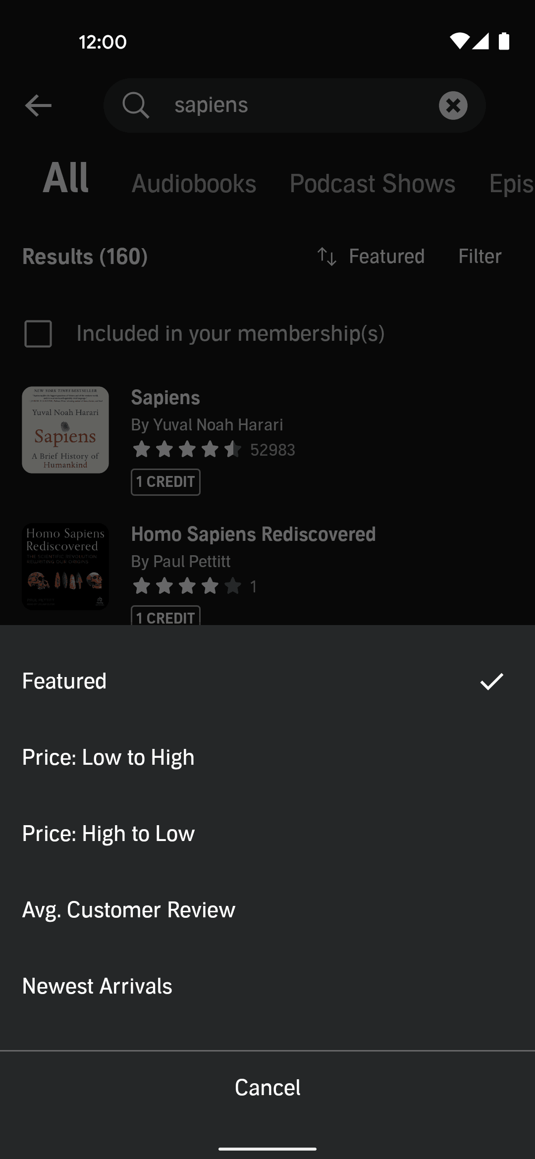 Audible Android Entertainment interface screenshot 15