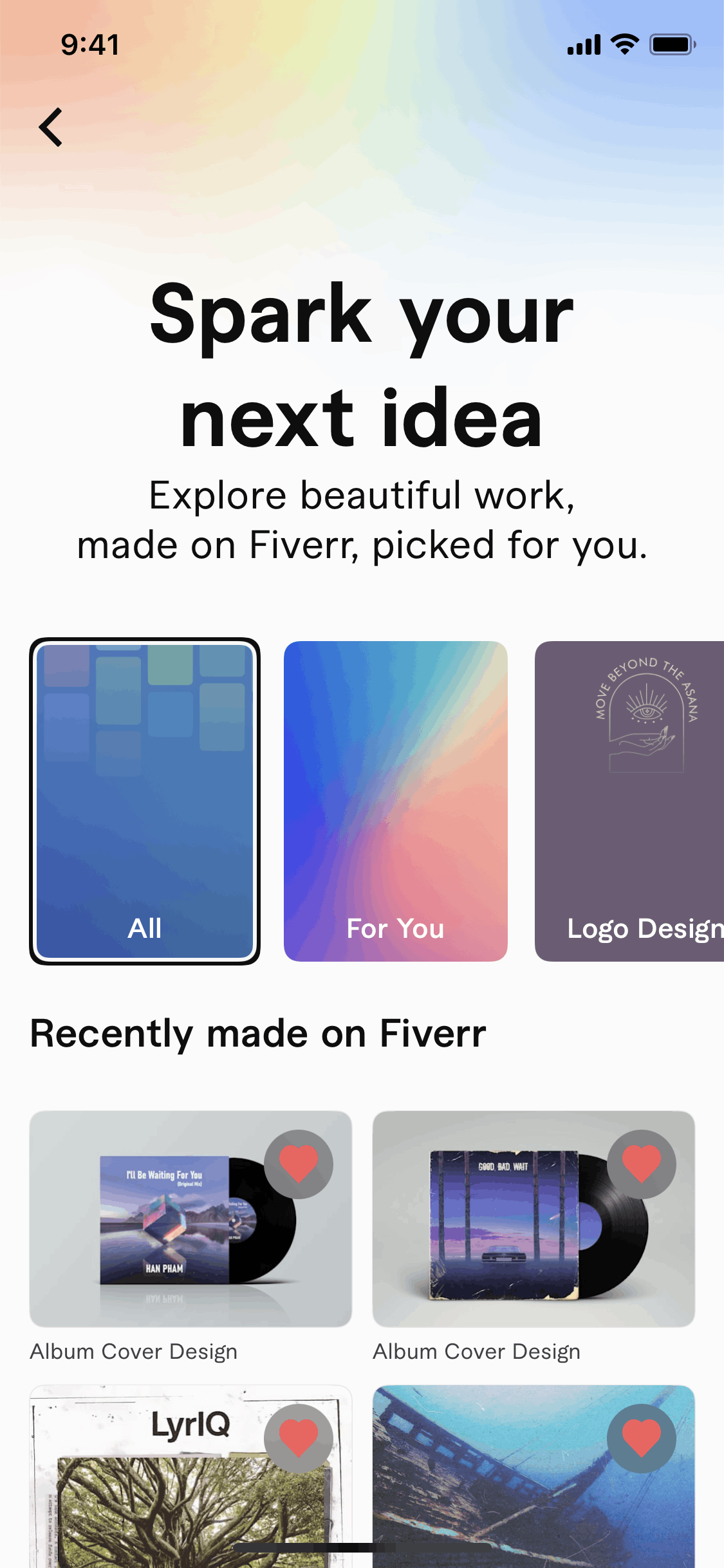 Fiverr iOS Business interface screenshot 1
