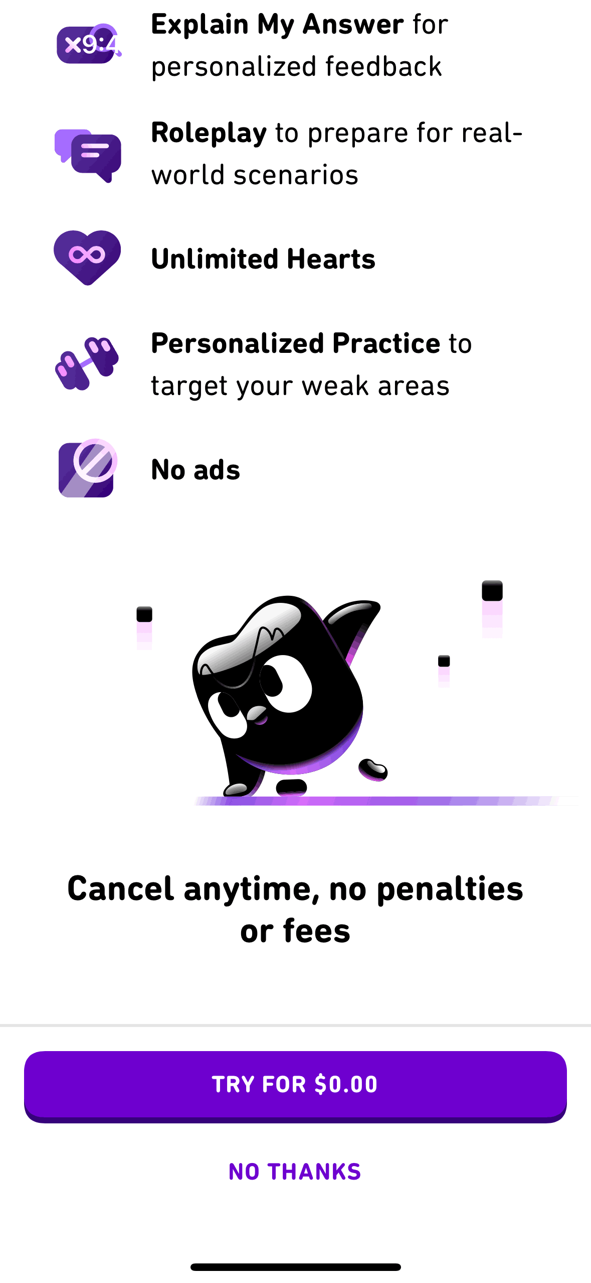 Duolingo paywall screen 3