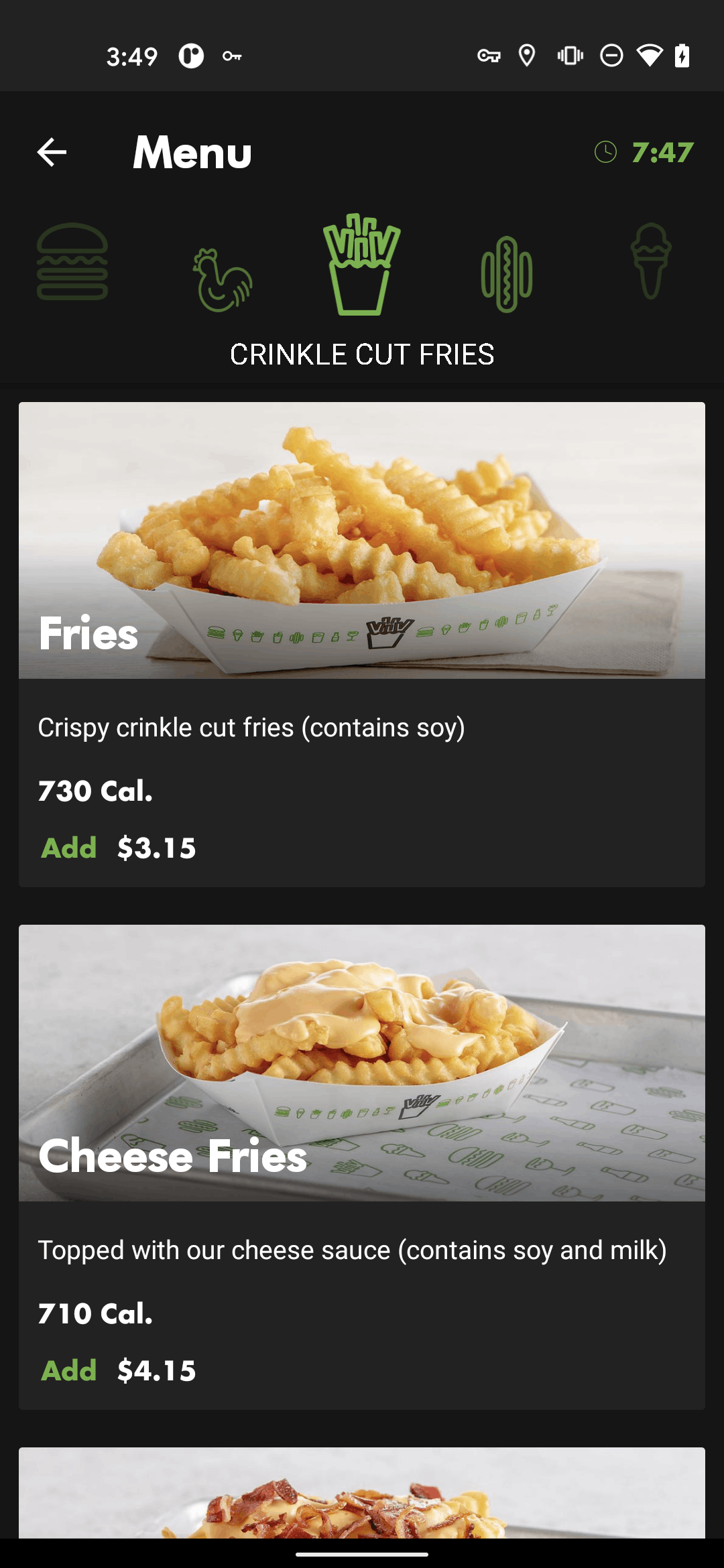 Shake Shack Android Food & Drink interface screenshot 21