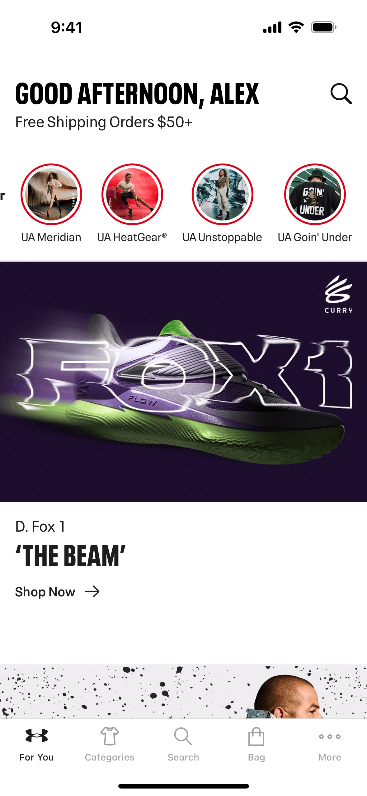 Under Armour iOS Shopping interface screenshot 6
