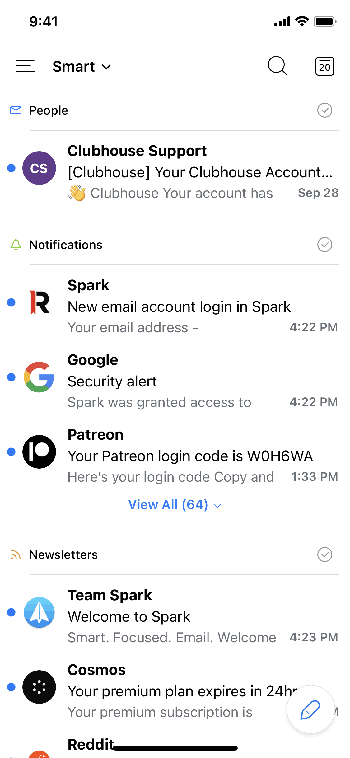 Spark Mail iOS AI interface screenshot 2