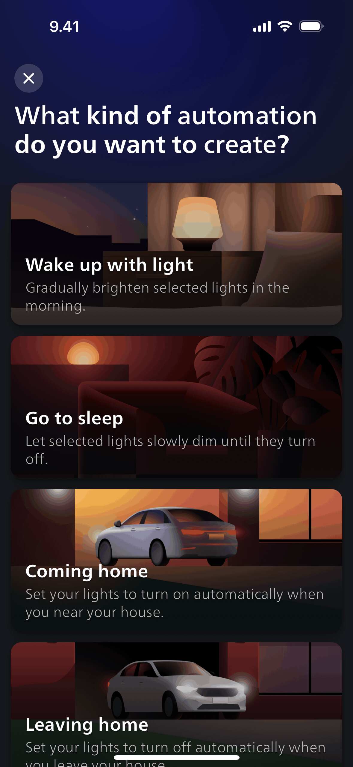 Philips Hue iOS Lifestyle interface screenshot 13
