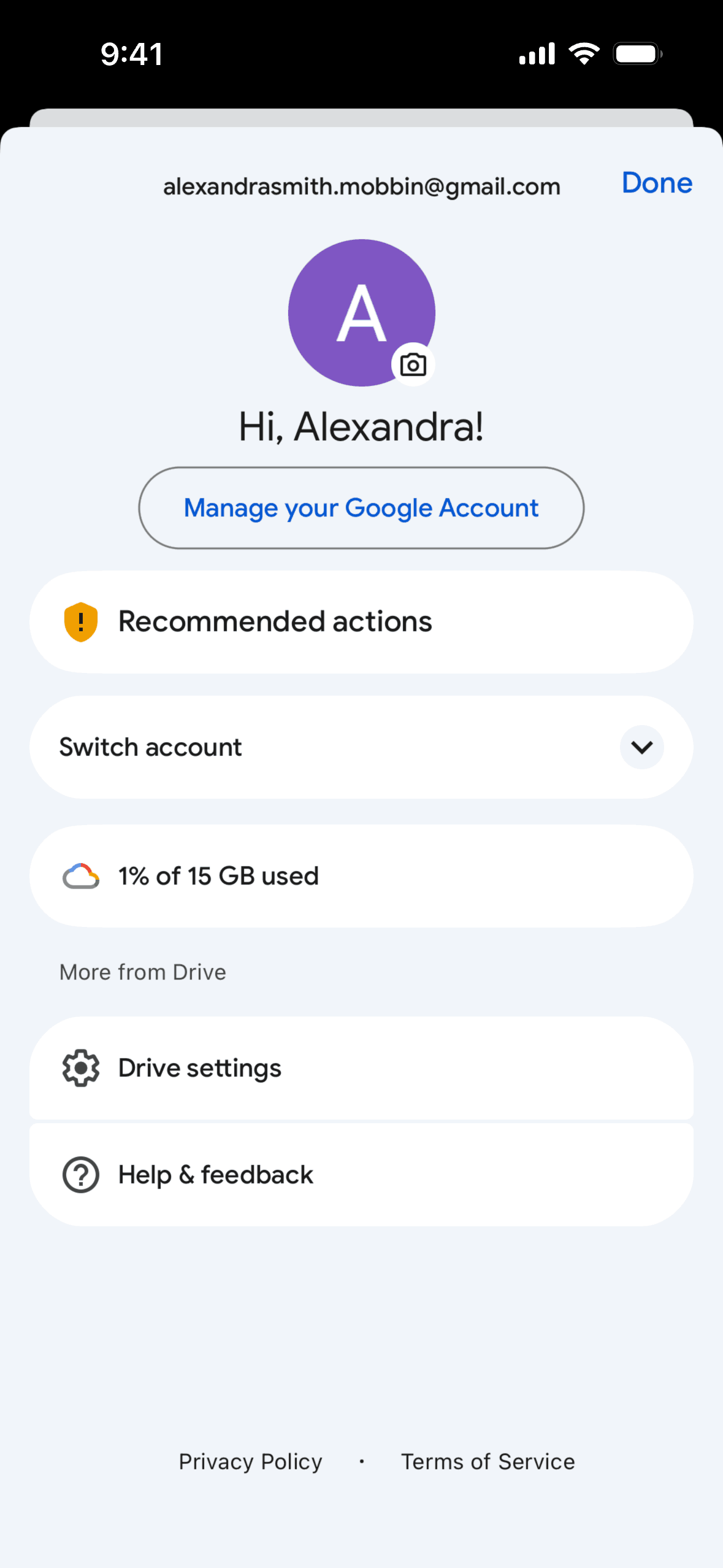 Google Drive iOS Productivity interface screenshot 16