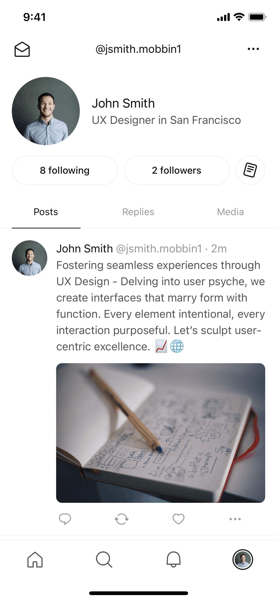 Posts iOS Social Networking interface screenshot 17