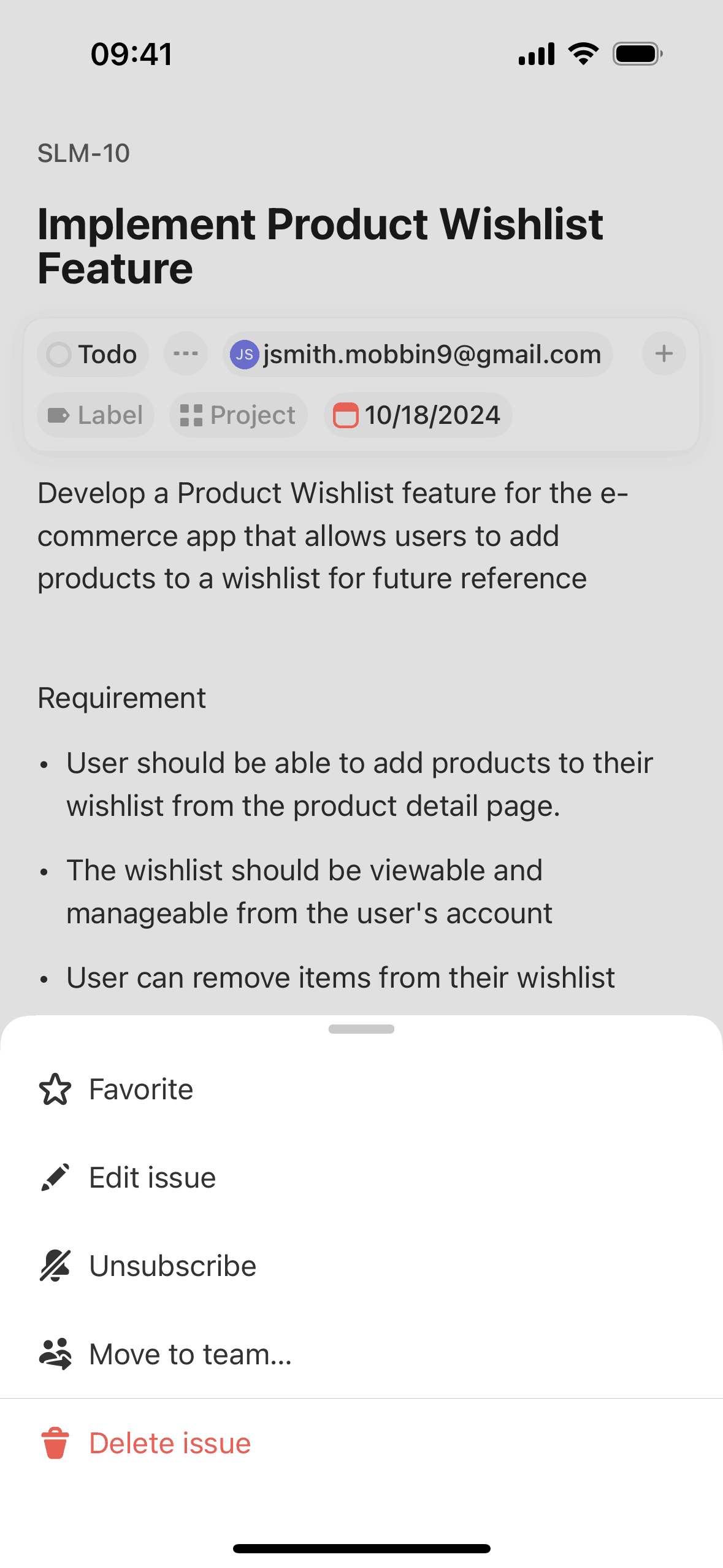 Linear iOS Developer Tools interface screenshot 16