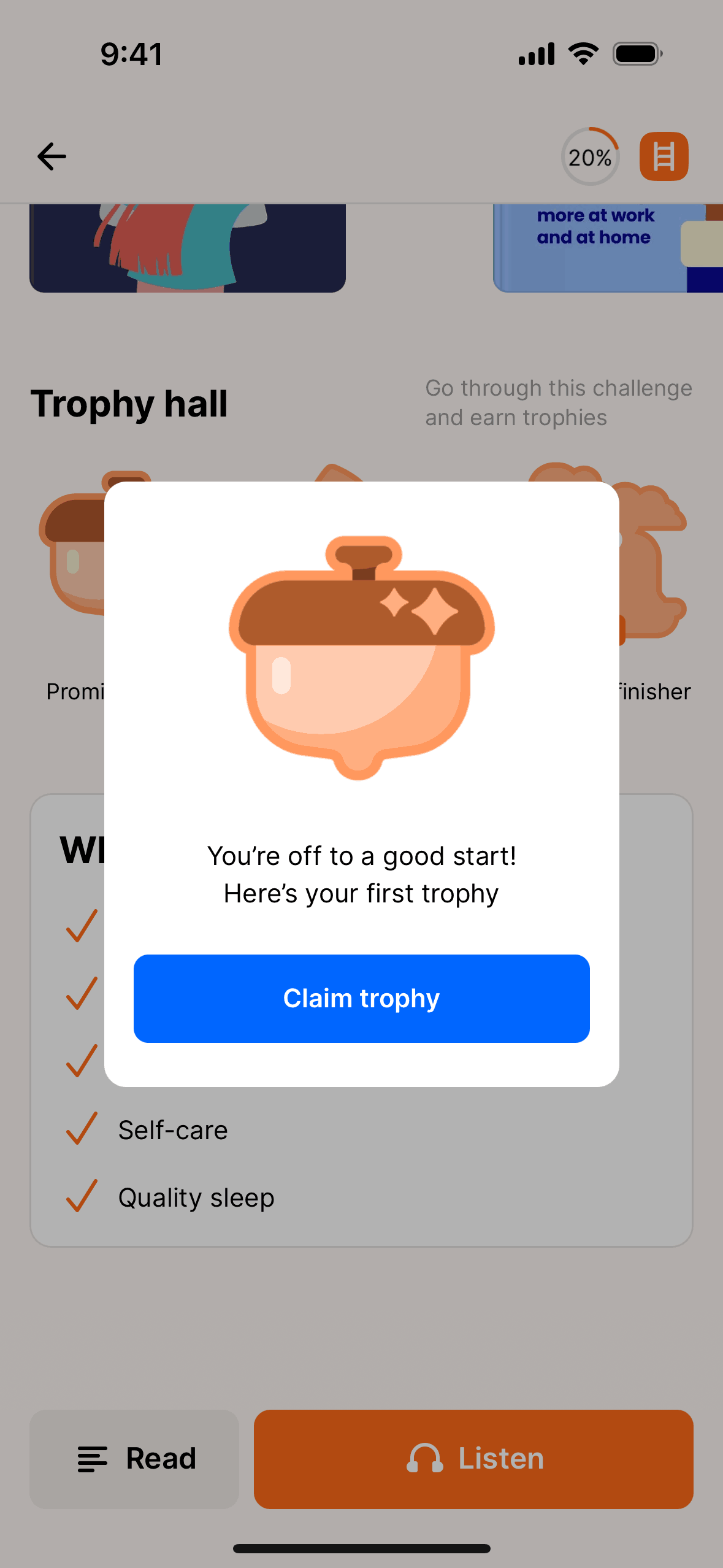 Headway iOS Education interface screenshot 8