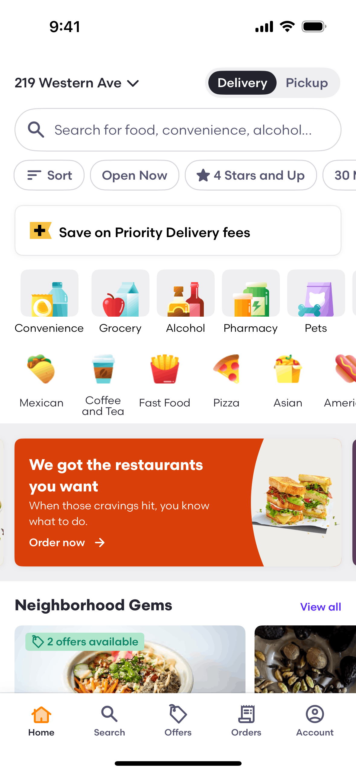 Grubhub iOS Food & Drink interface screenshot 2