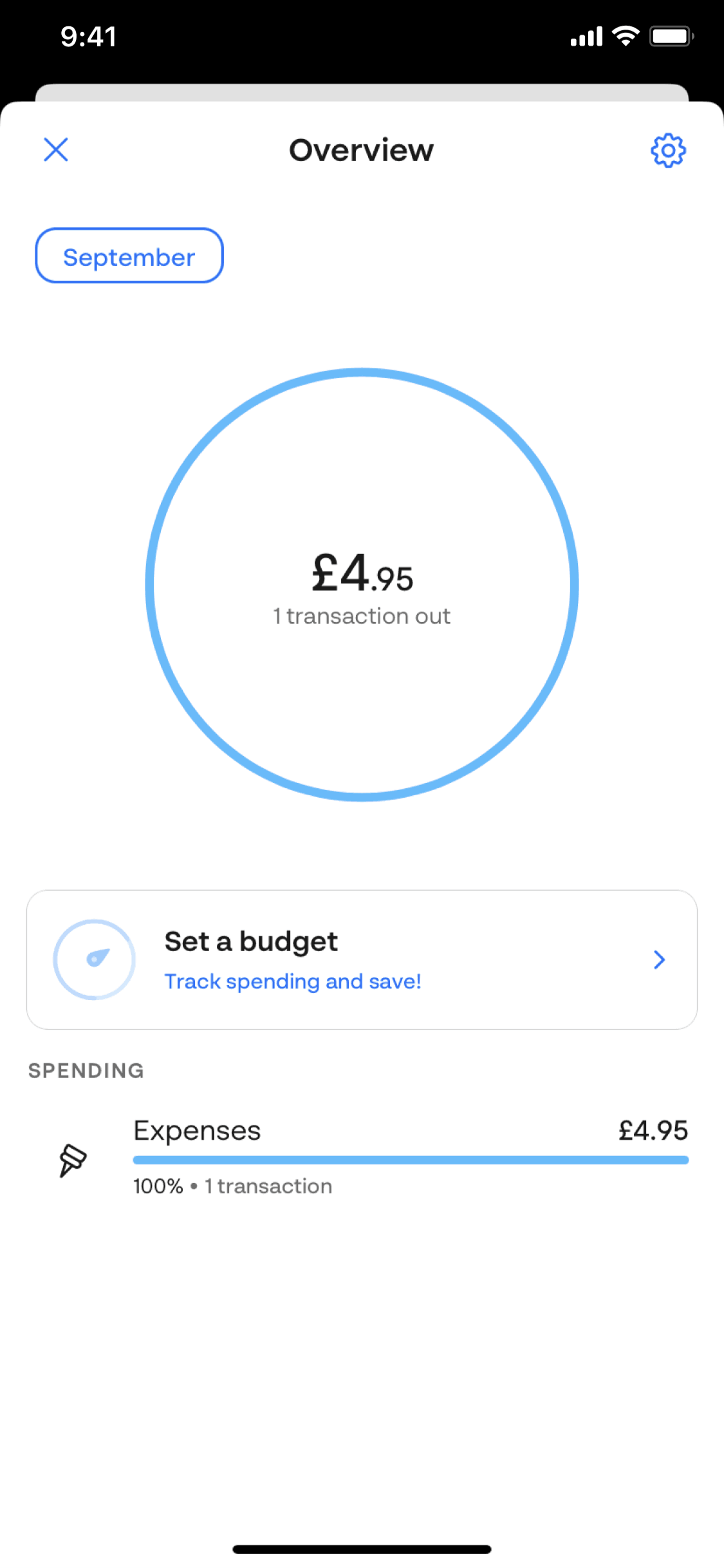 Monese iOS Finance interface screenshot 2