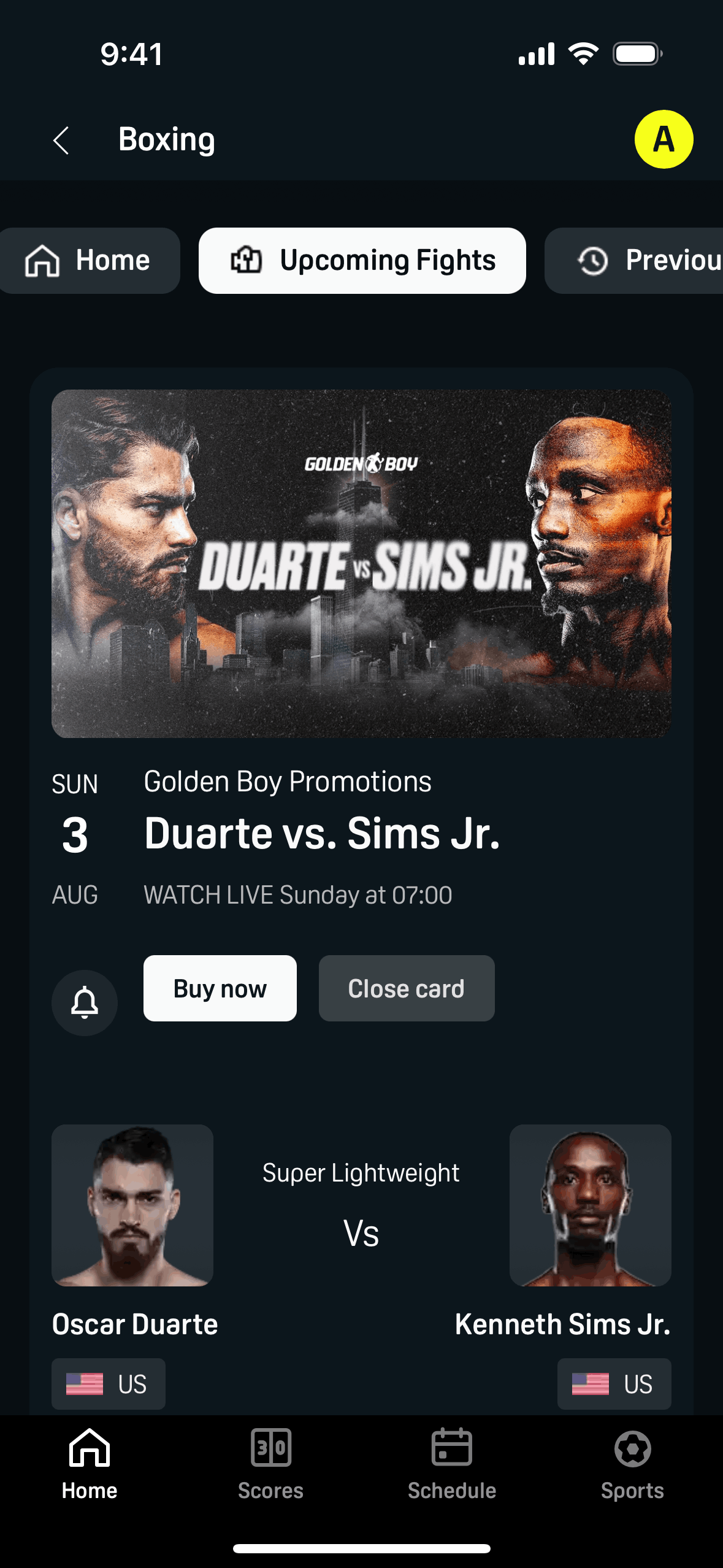 DAZN iOS Sports interface screenshot 8