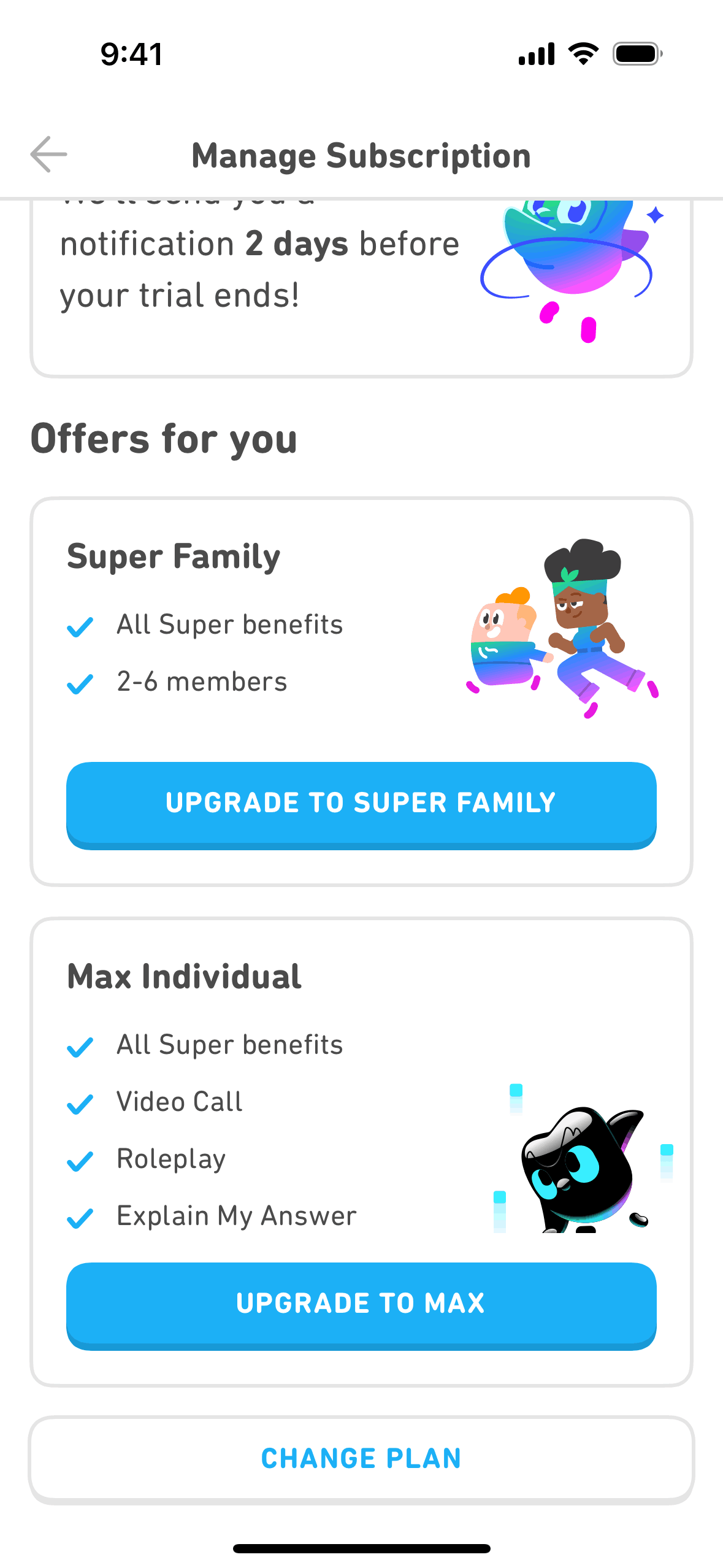 Duolingo paywall screen 1