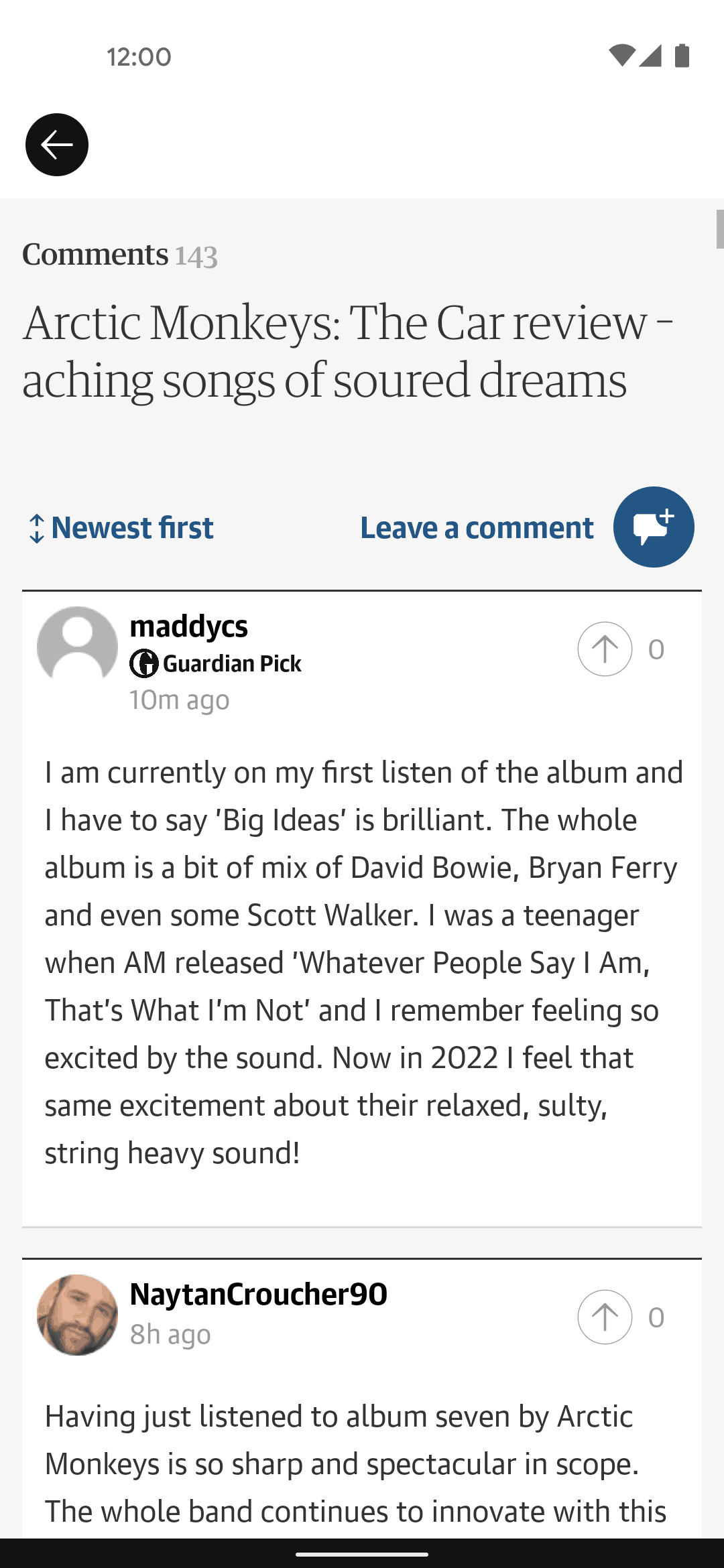 The Guardian Android News interface screenshot 14