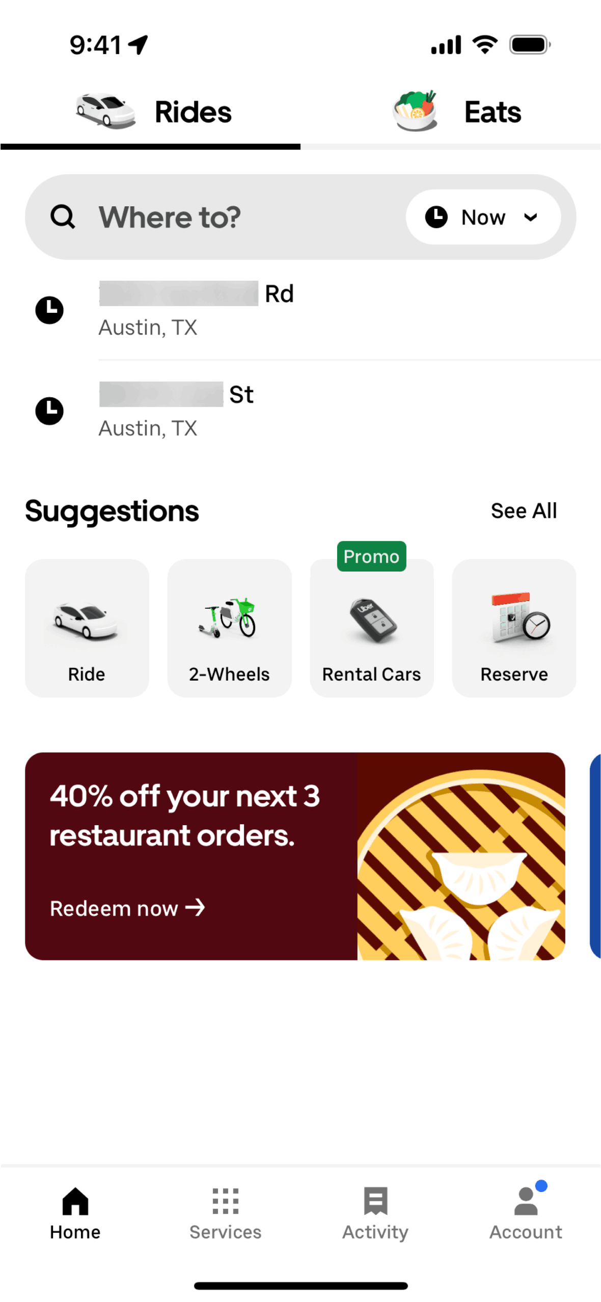 Uber iOS Travel & Transportation interface screenshot 1