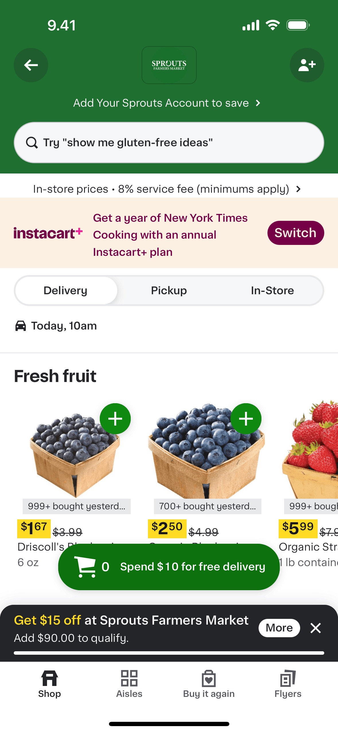 Instacart iOS Food & Drink interface screenshot 3