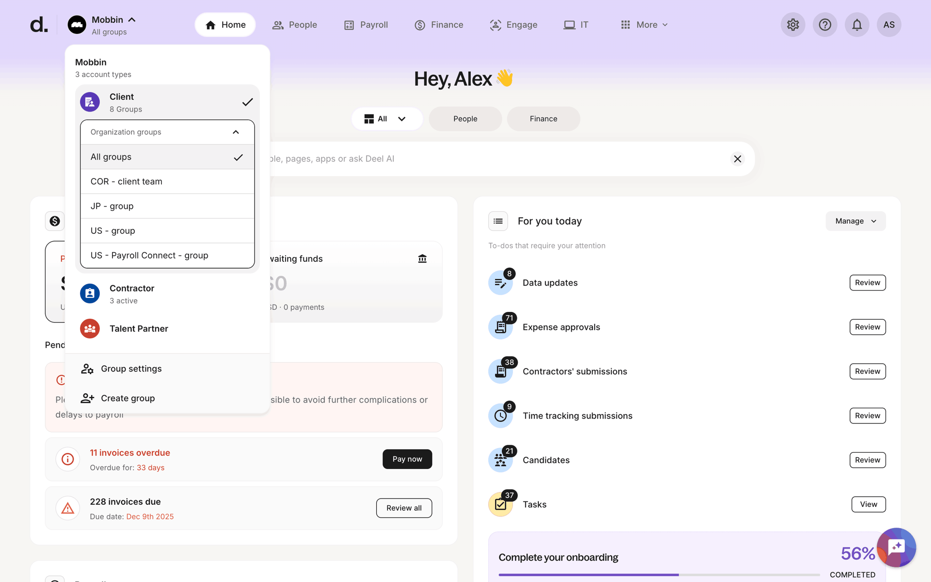 Deel Web Business interface screenshot 12