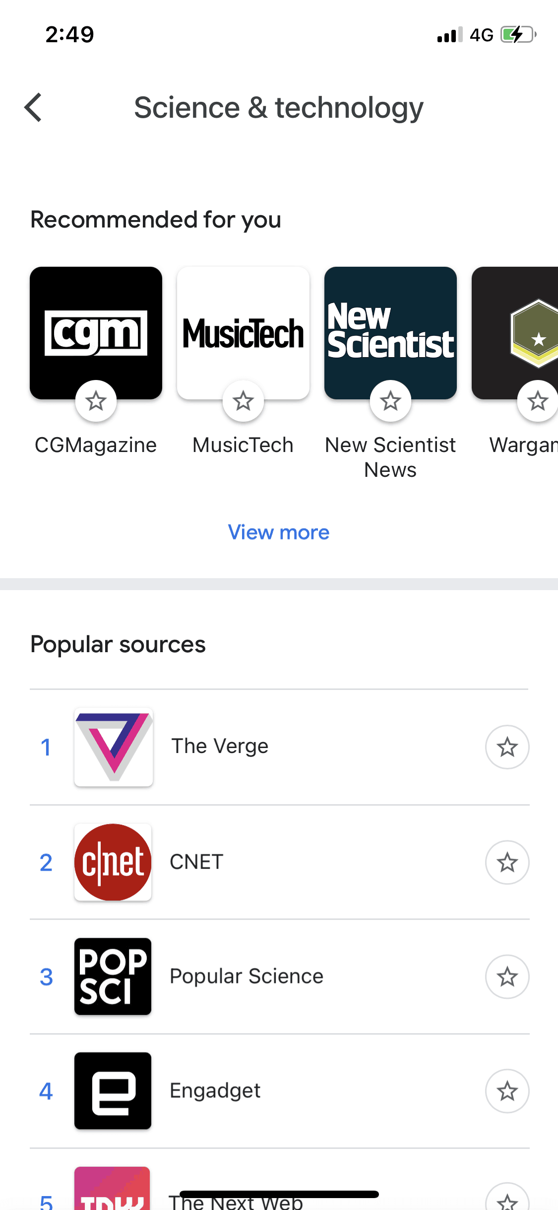 Google News iOS News interface screenshot 5