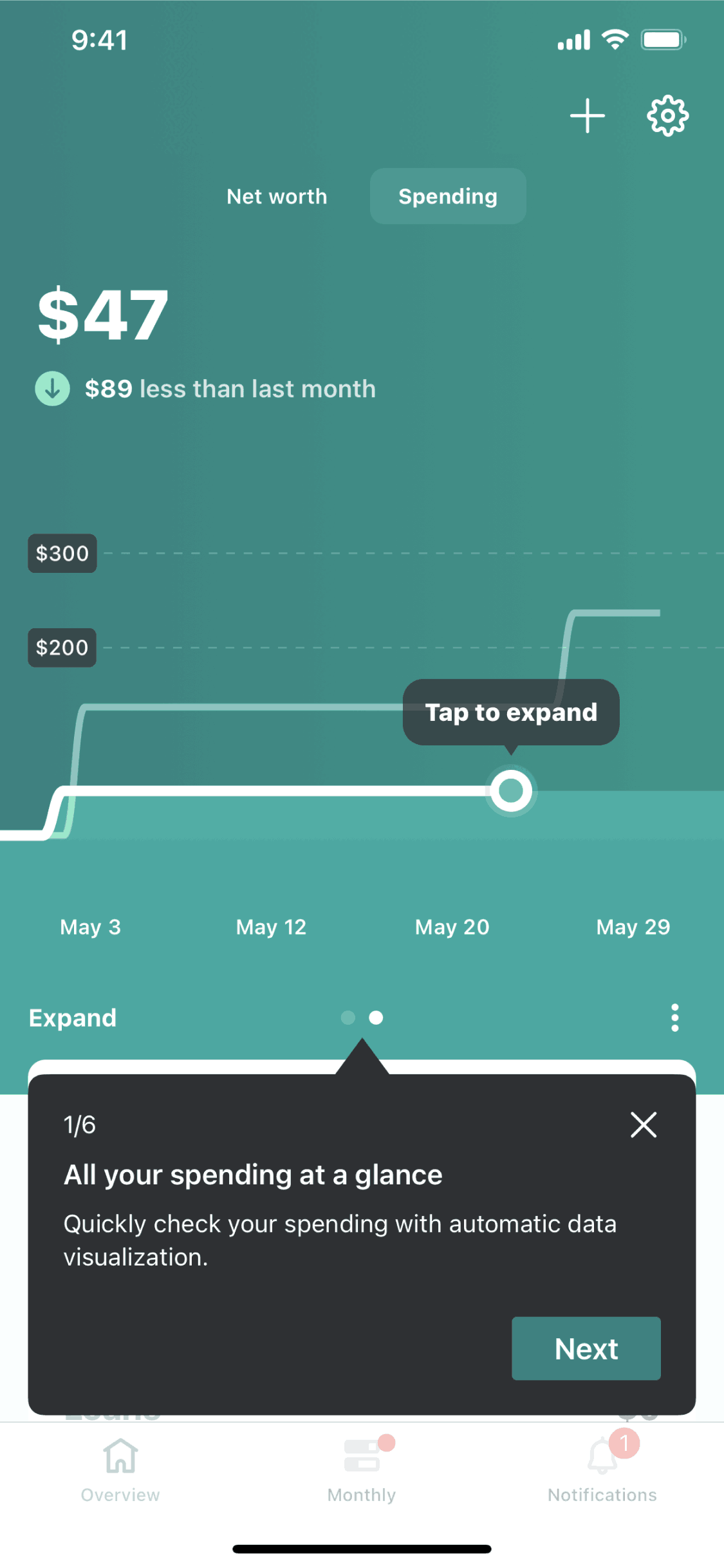 Mint iOS Finance interface screenshot 3