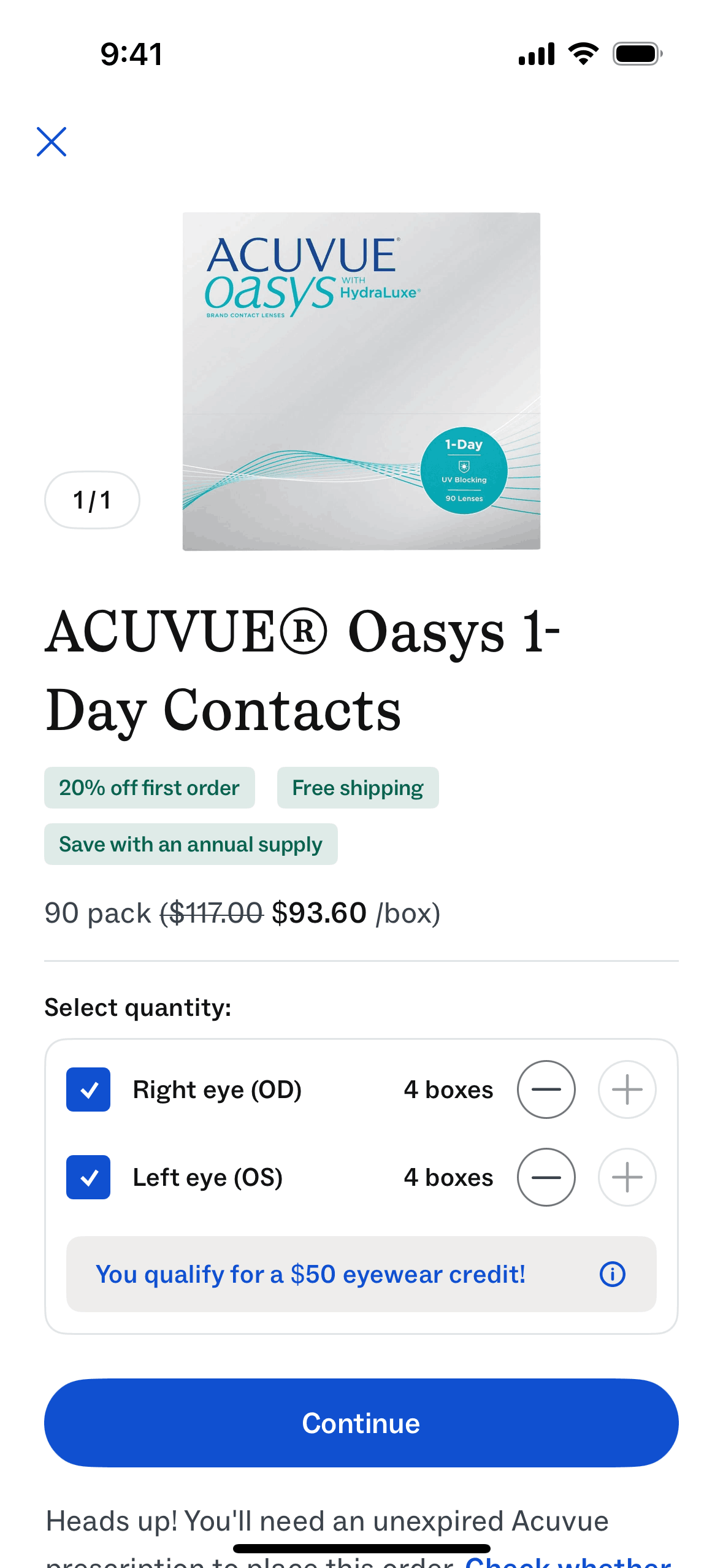Warby Parker iOS Shopping interface screenshot 10