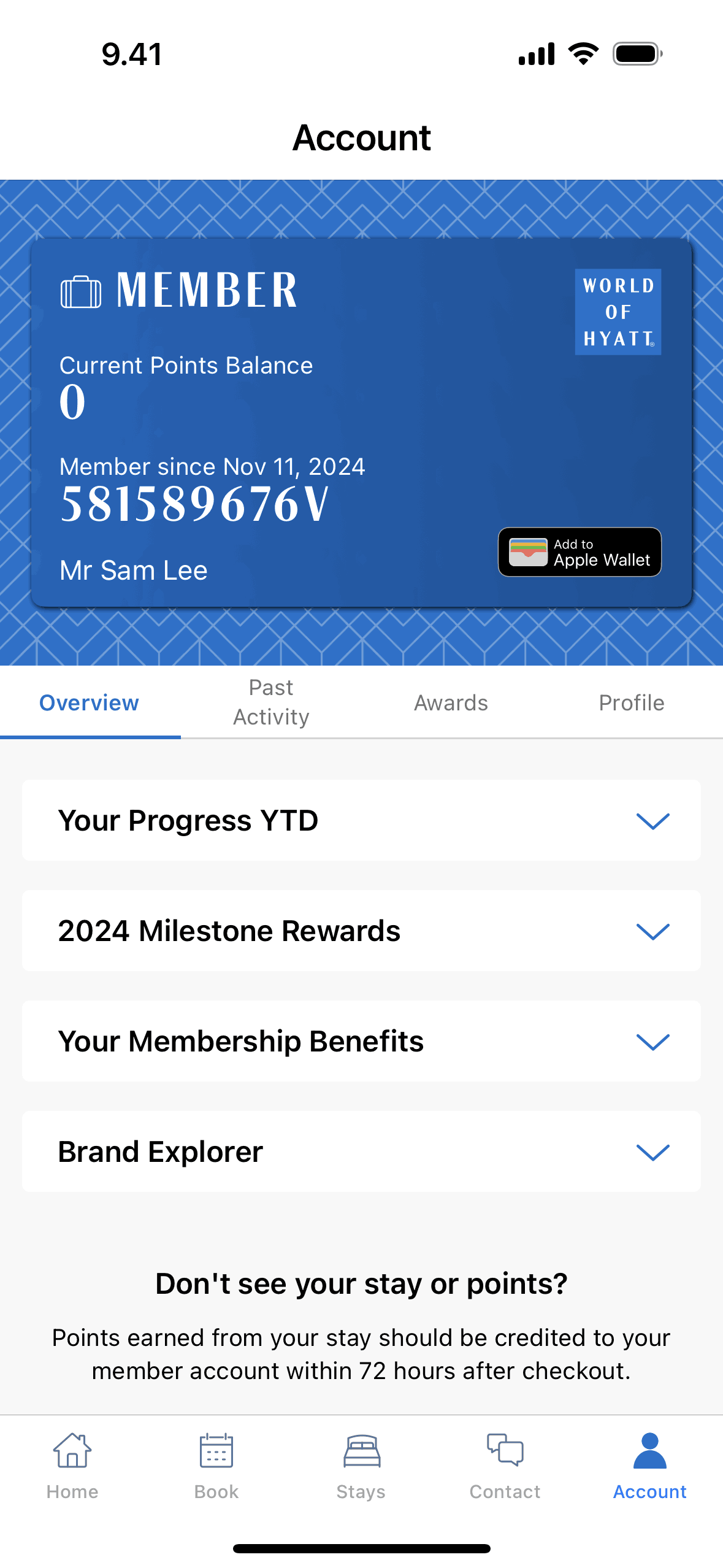 World of Hyatt iOS Travel & Transportation interface screenshot 14