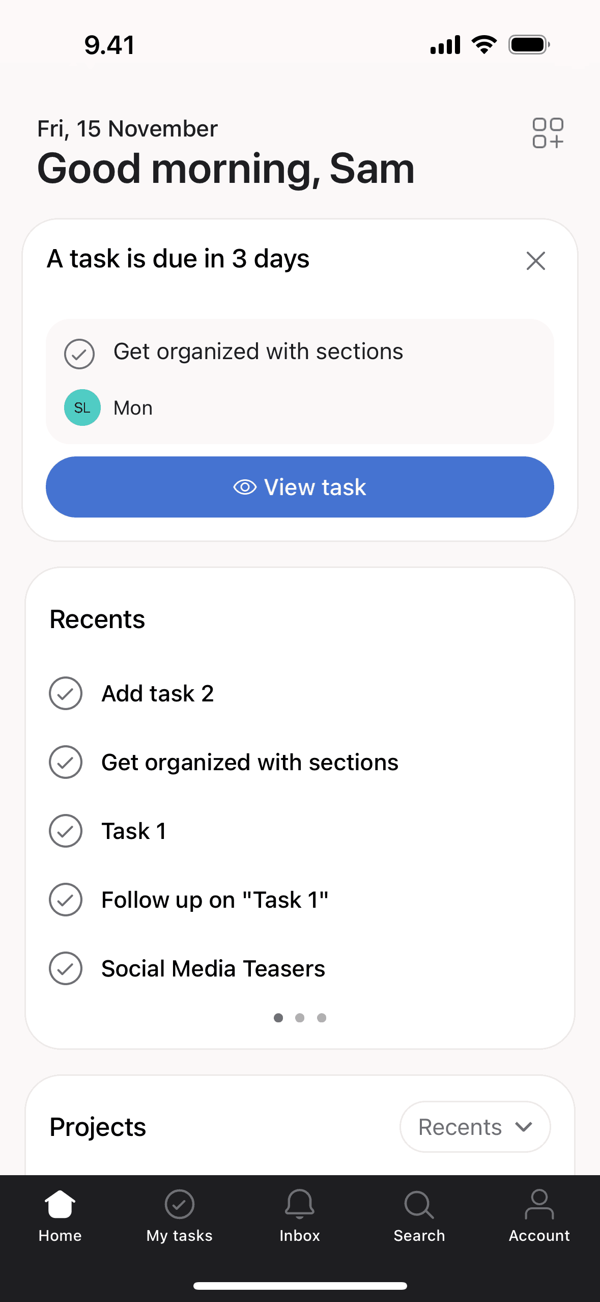 Asana iOS Business interface screenshot 1