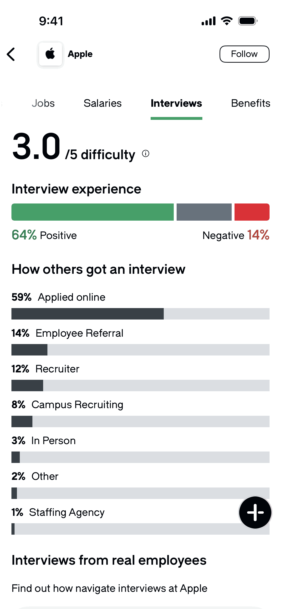 Glassdoor iOS Jobs & Recruitment interface screenshot 3
