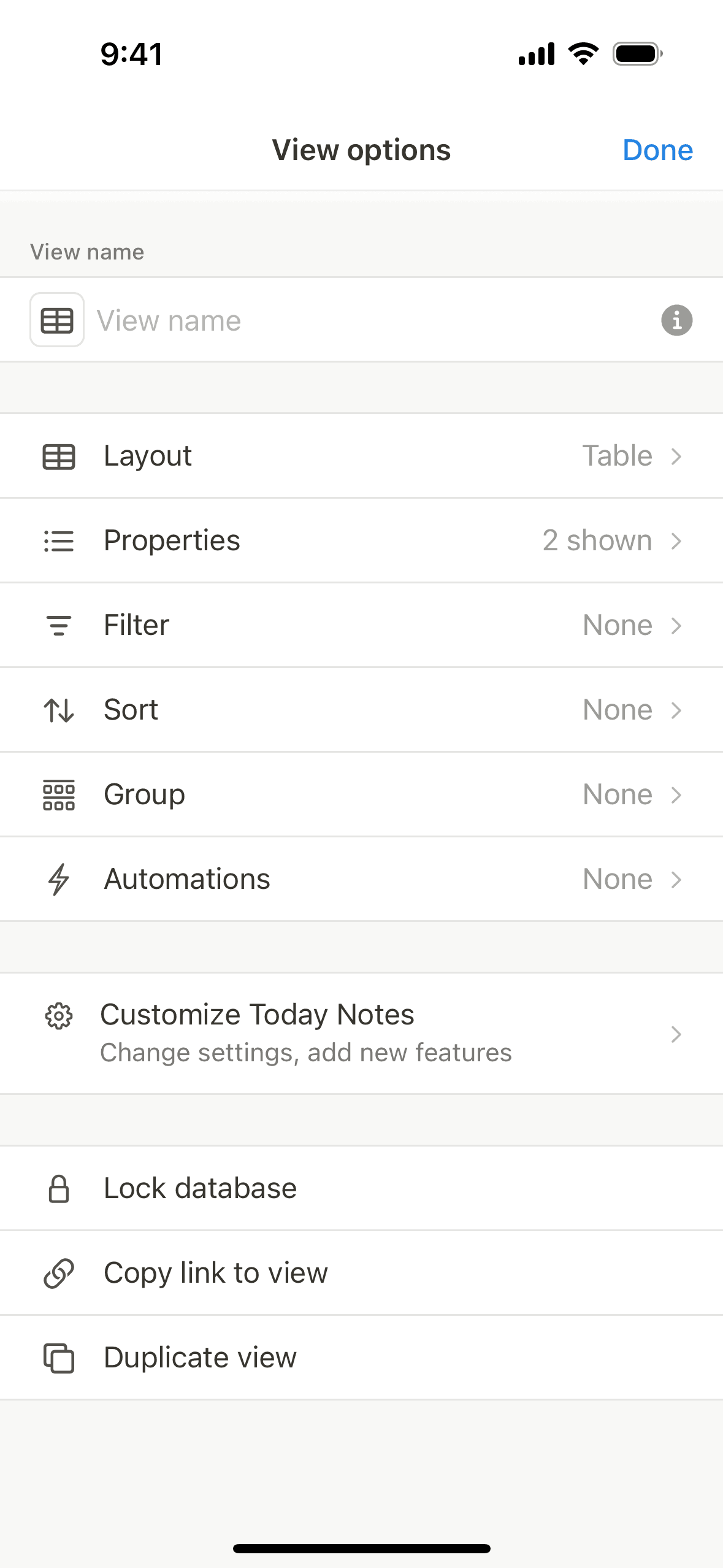 Notion iOS Collaboration interface screenshot 4