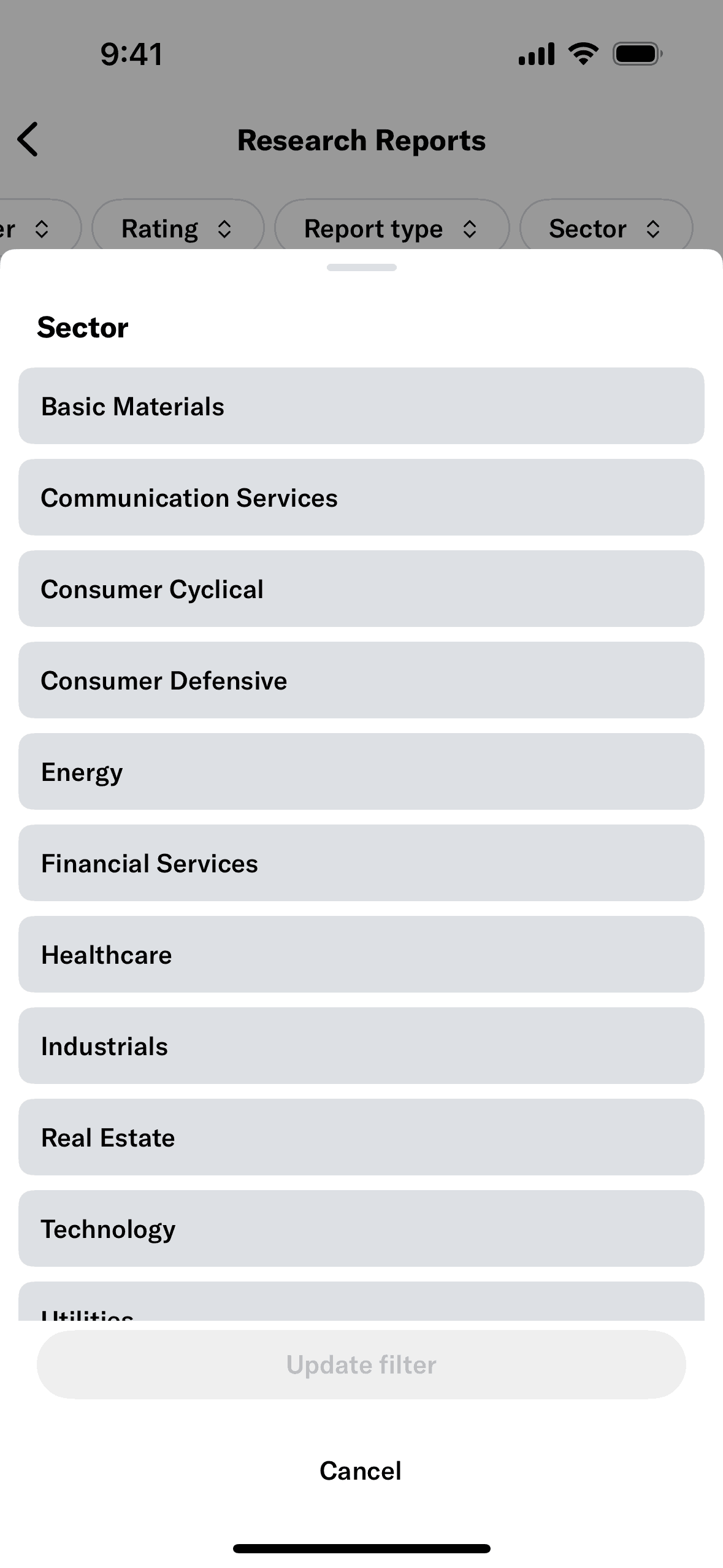 Yahoo Finance iOS Finance interface screenshot 20