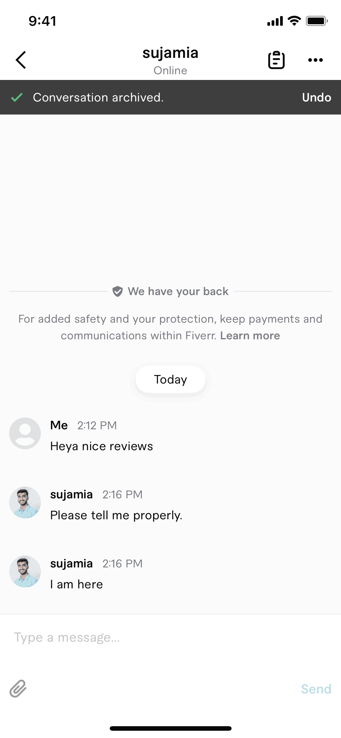 Fiverr iOS Business interface screenshot 20