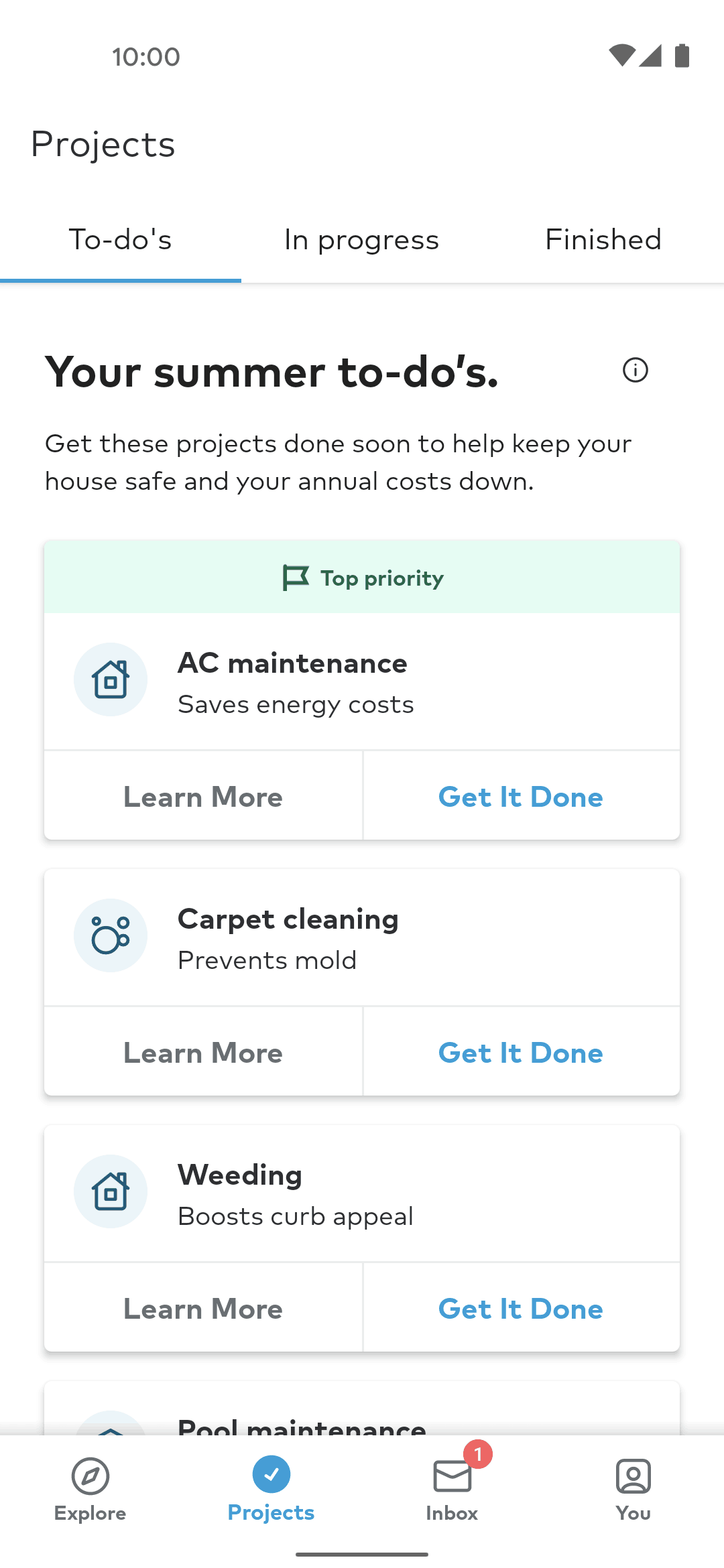 Thumbtack Android Lifestyle interface screenshot 2
