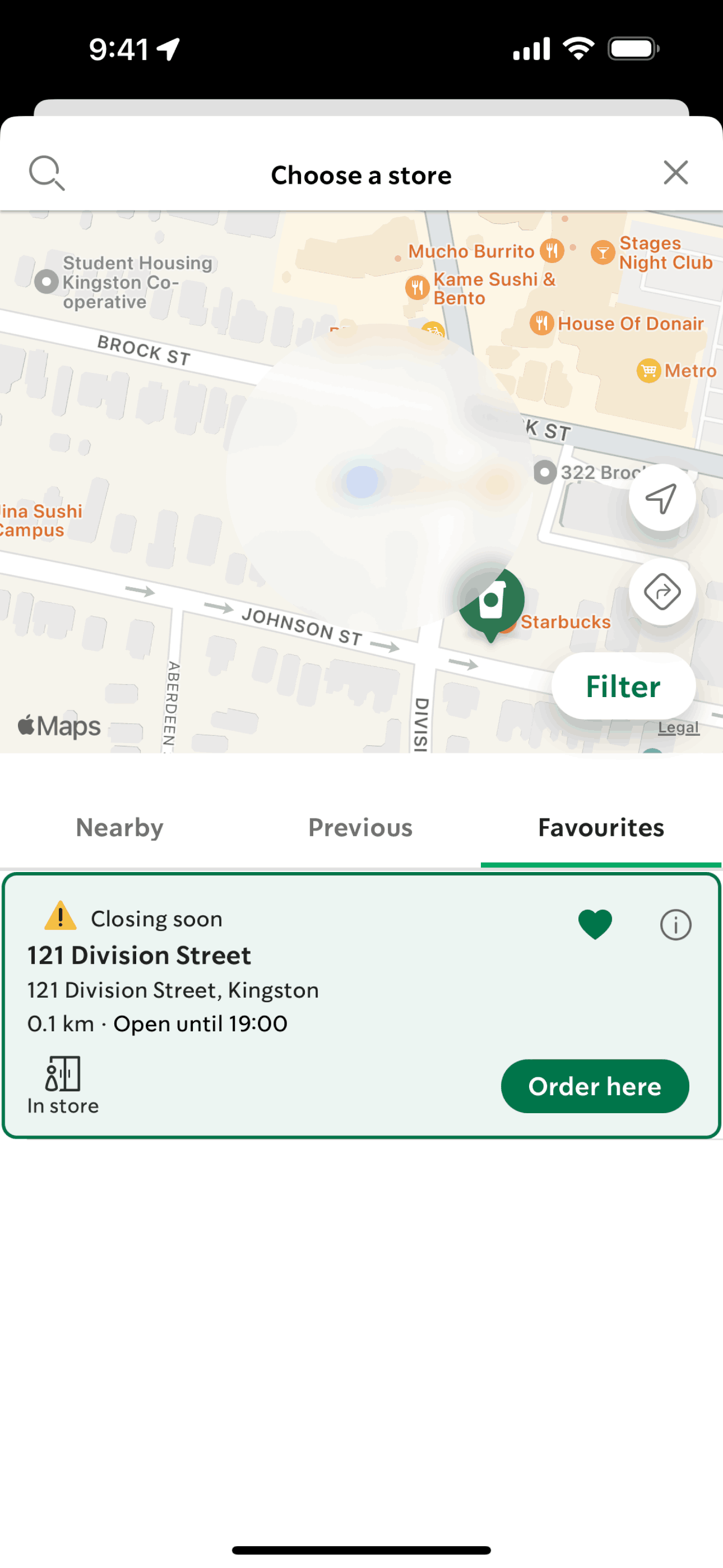 Starbucks iOS Food & Drink interface screenshot 5
