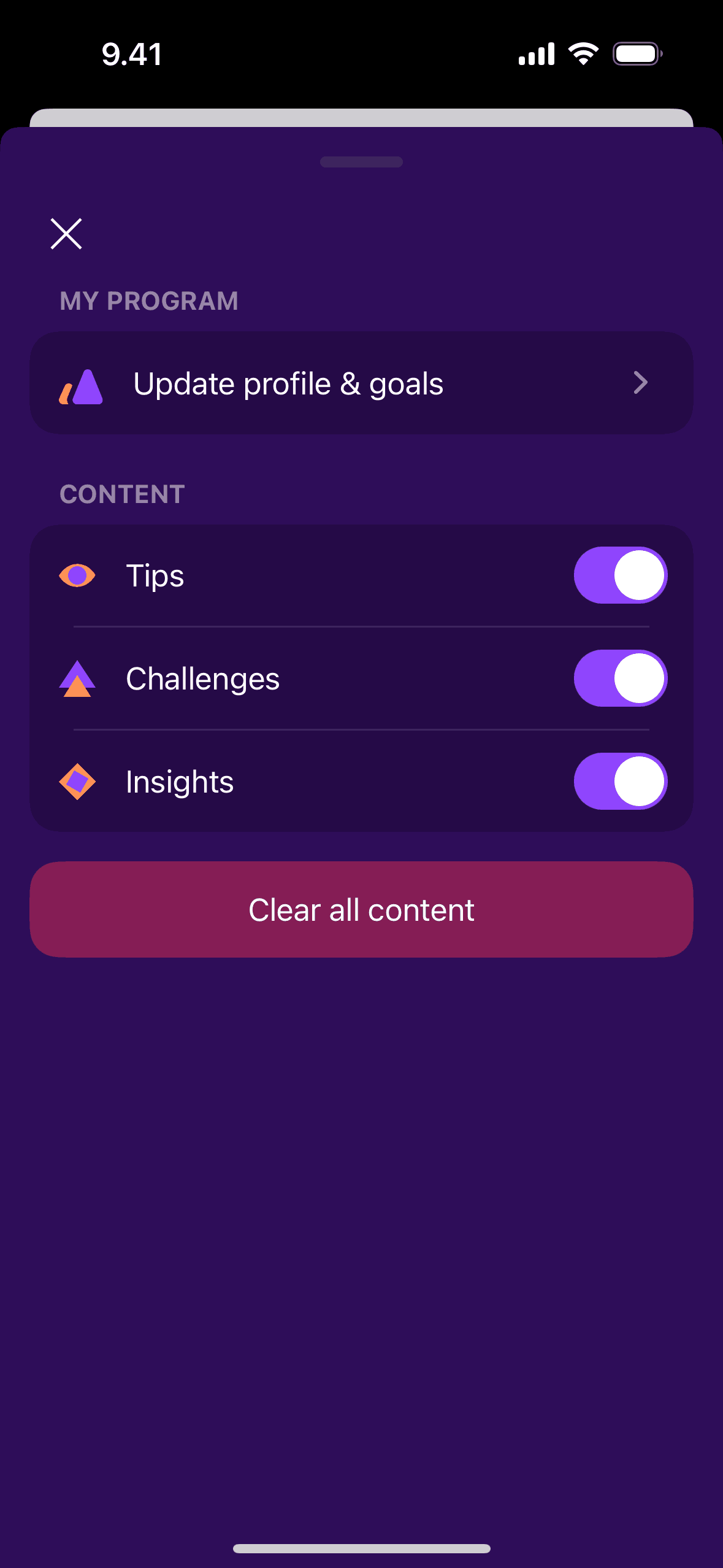 Pillow iOS Health & Fitness interface screenshot 24