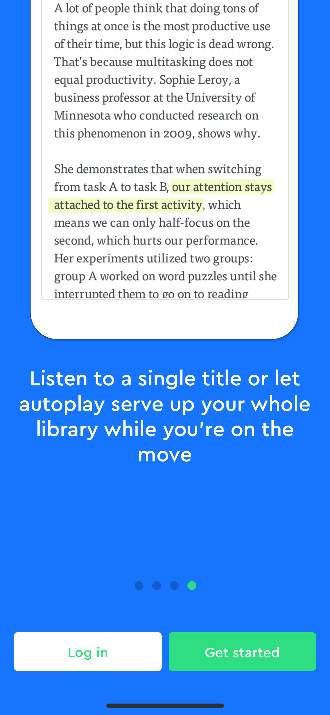 Blinkist iOS Education interface screenshot 4