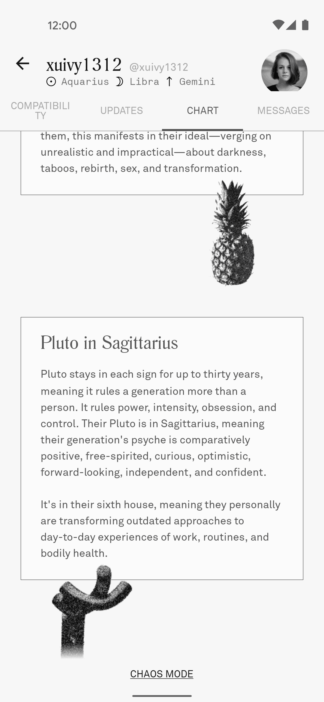 Co–Star Android Lifestyle interface screenshot 1