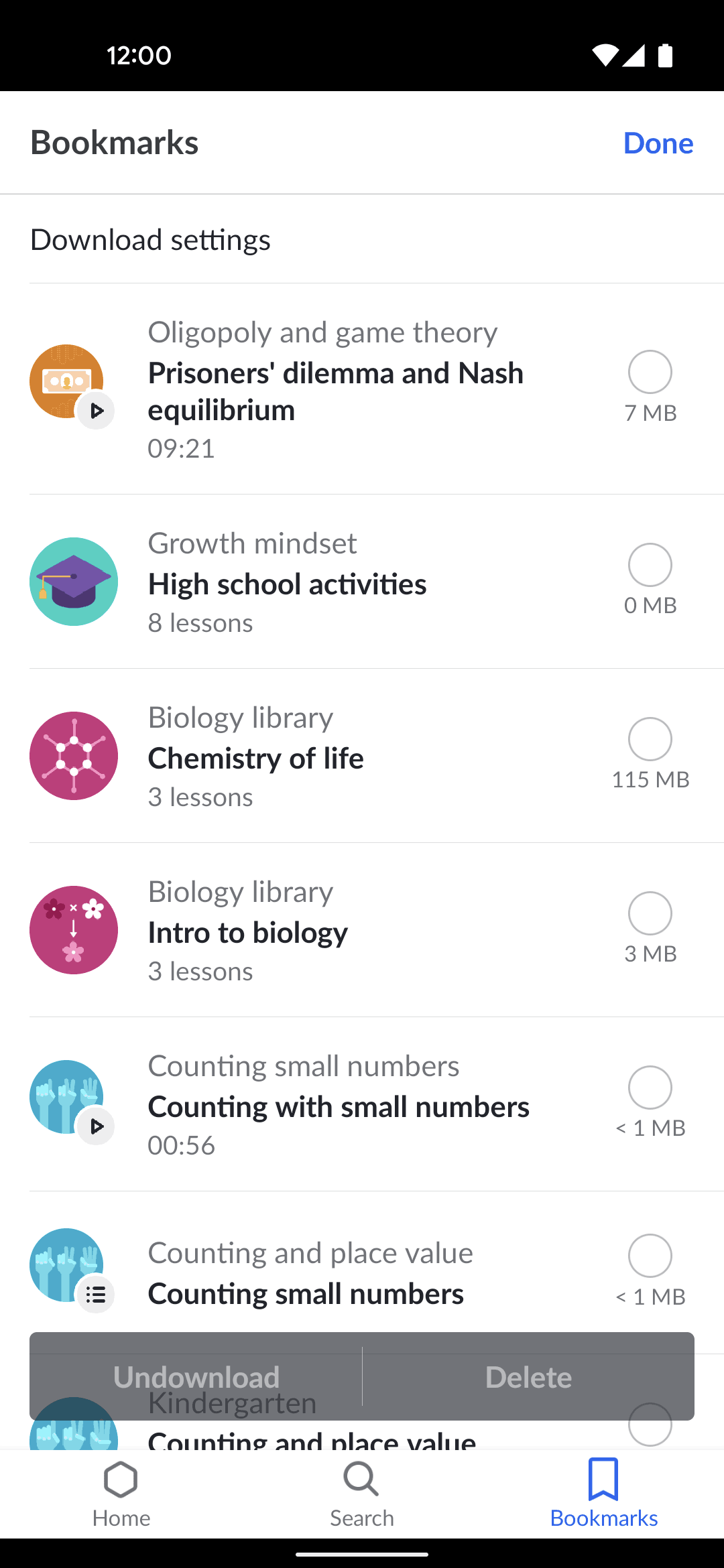 Khan Academy Android Education interface screenshot 11