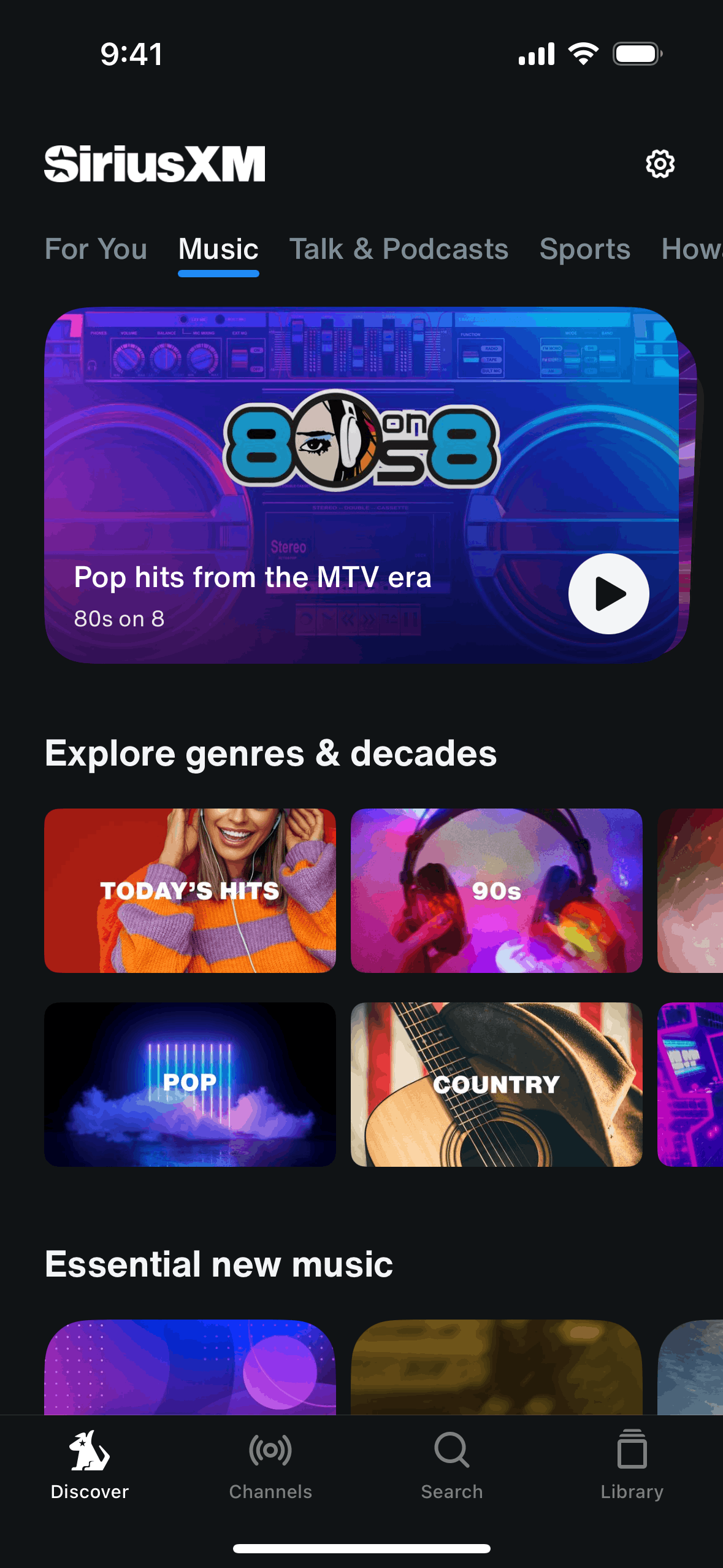 SiriusXM iOS Music & Audio interface screenshot 3