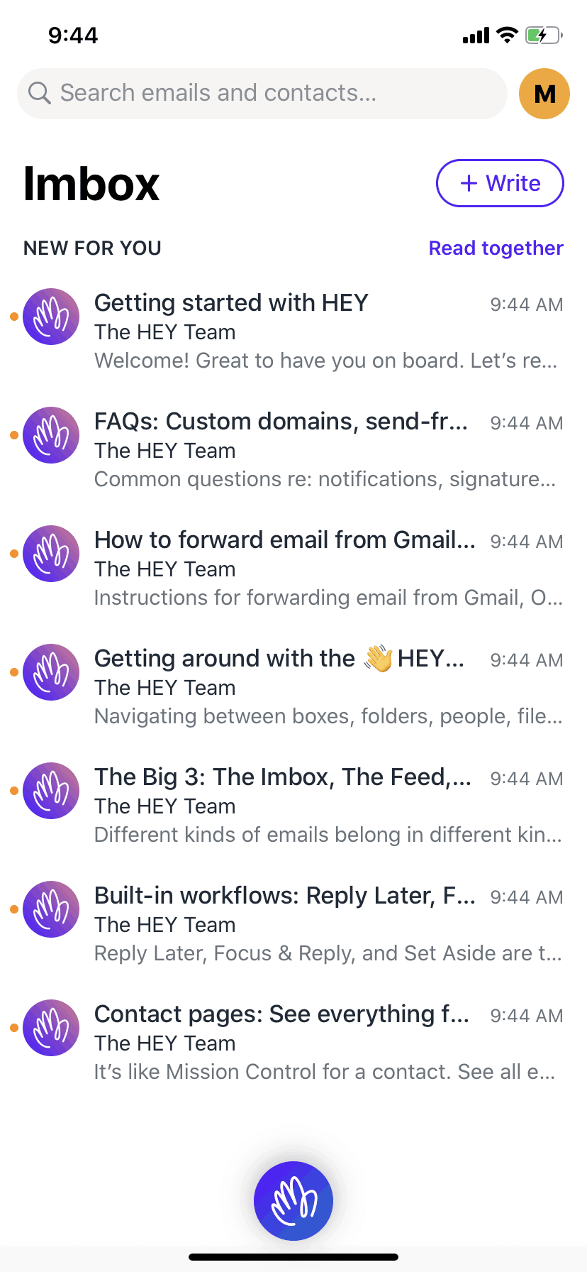 HEY iOS Productivity interface screenshot 7