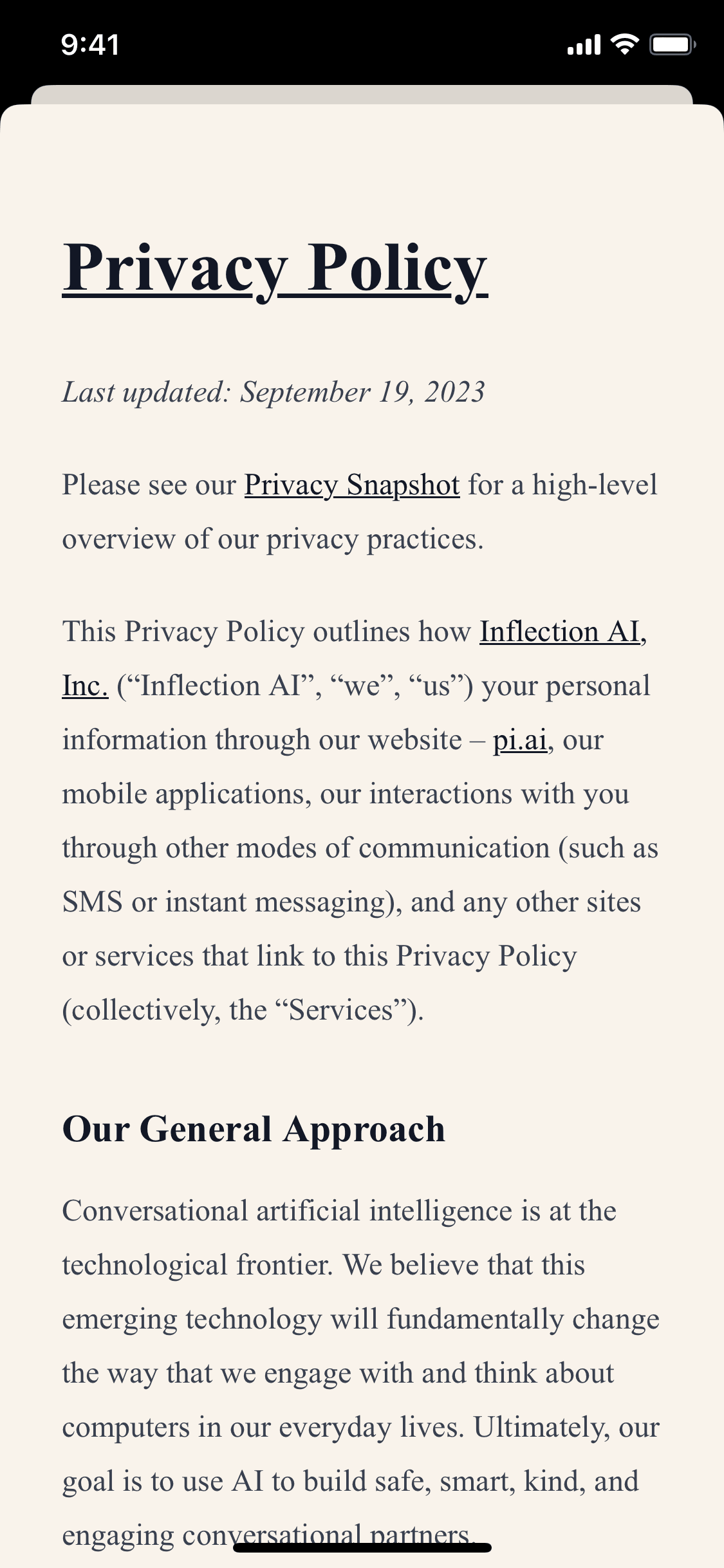 Pi iOS AI interface screenshot 14