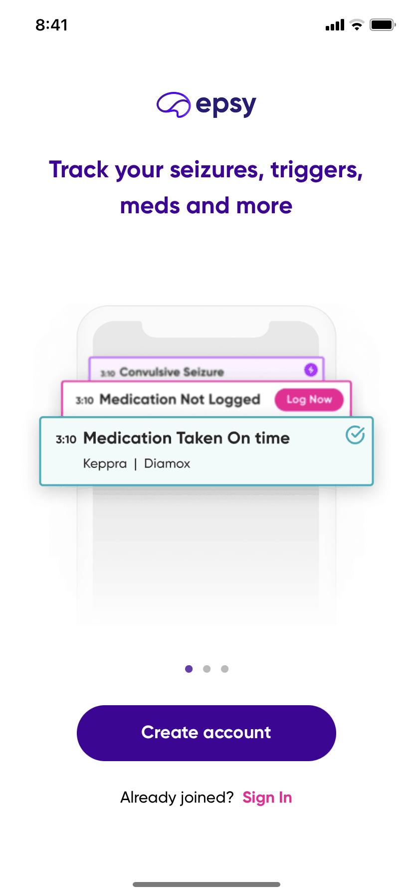 Epsy iOS Health & Fitness interface screenshot 3