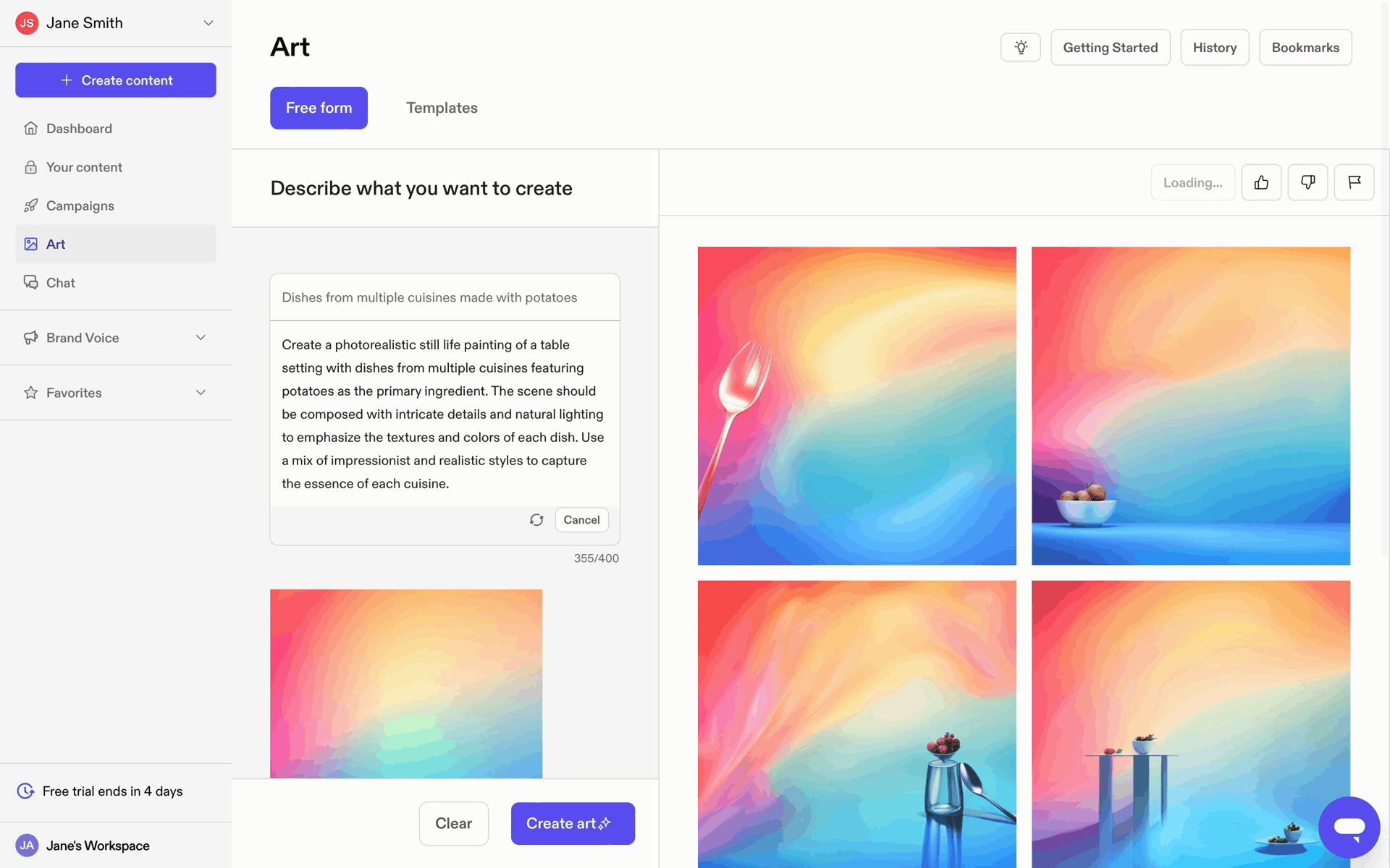 Jasper Web AI interface screenshot 5