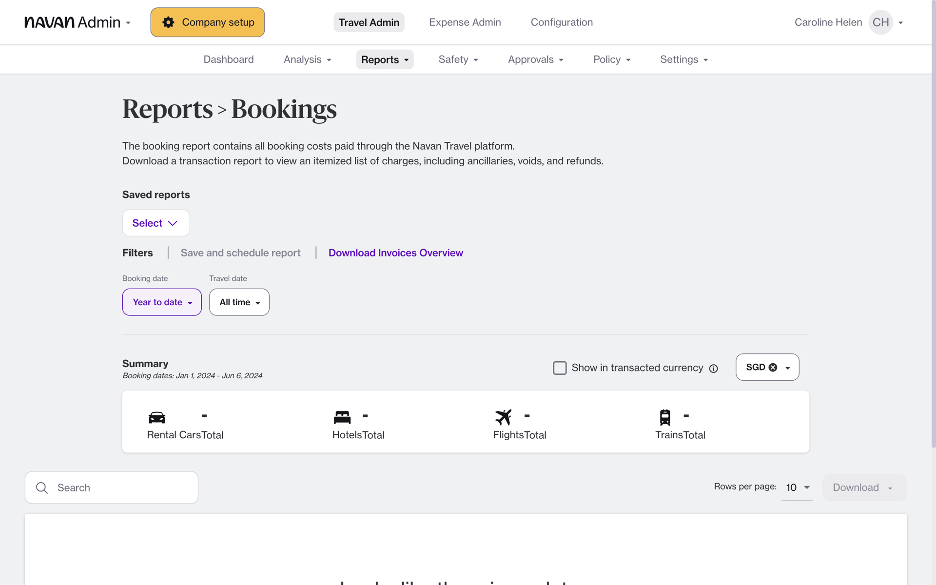 Navan Web Business interface screenshot 8