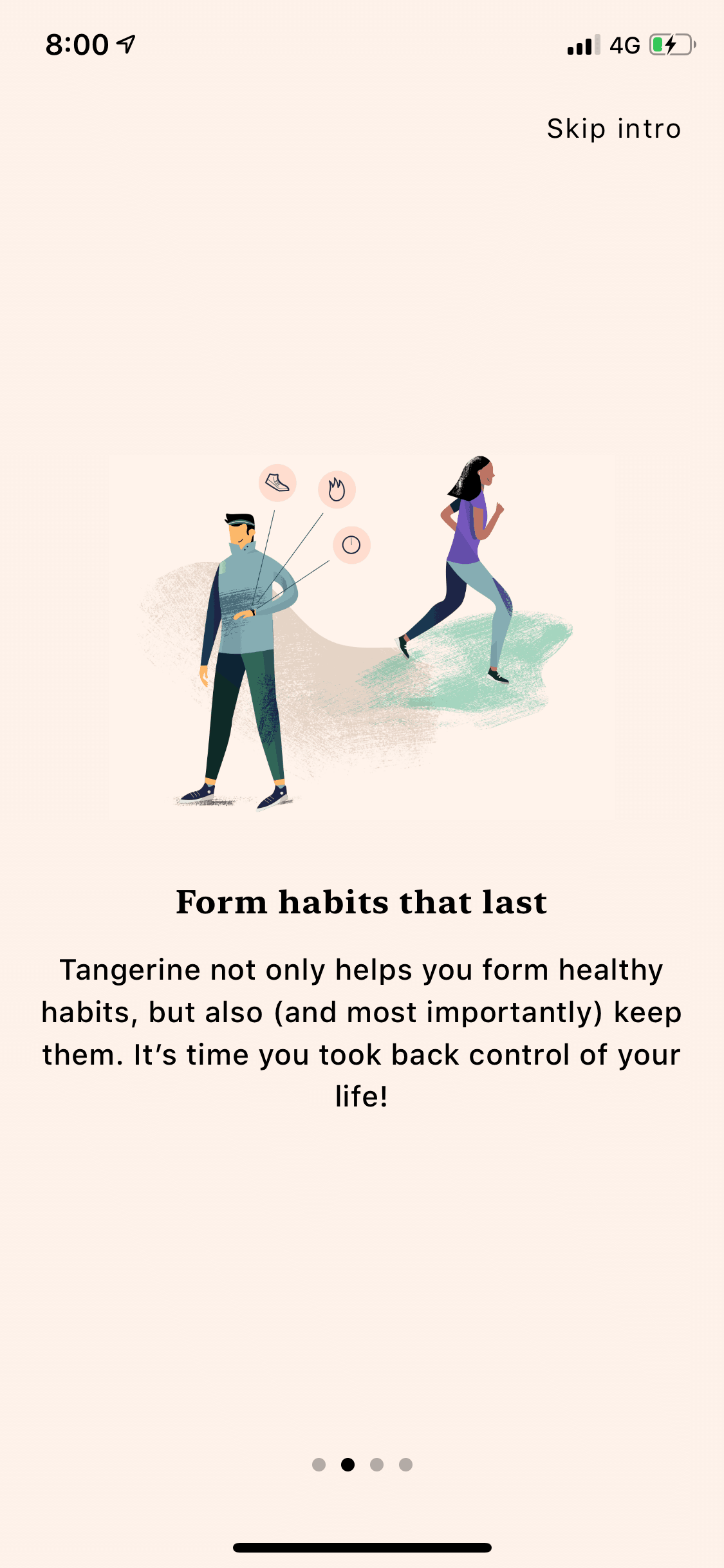 Tangerine iOS Health & Fitness interface screenshot 3