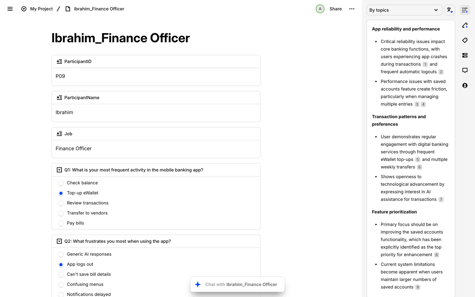 Dovetail Web Business interface screenshot 2