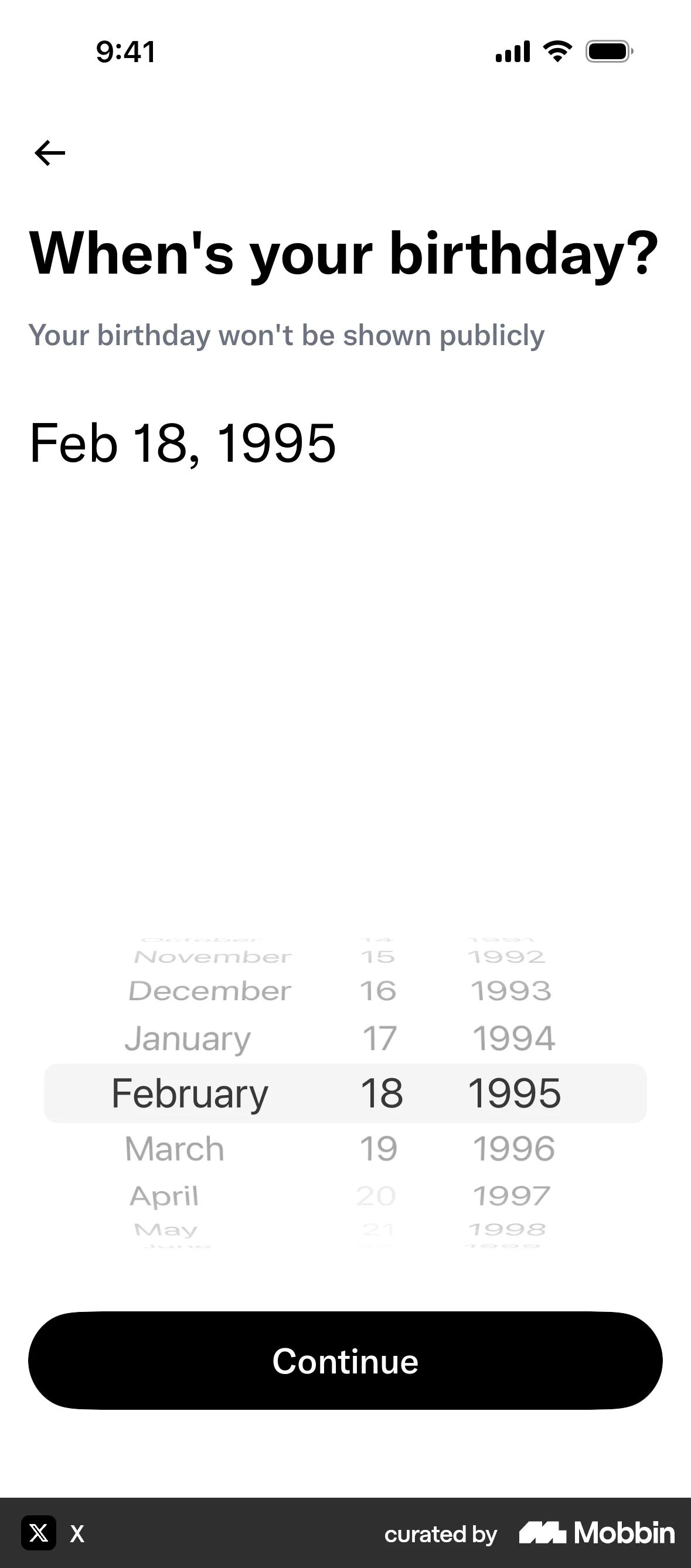 Onboarding on X (ios) screen 4