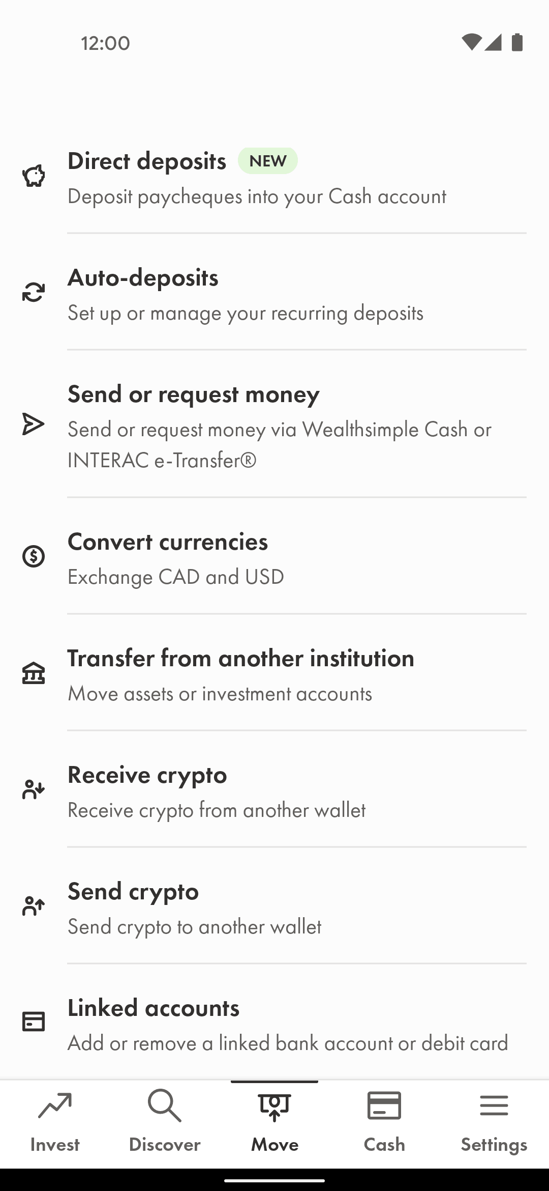 Wealthsimple Android Finance interface screenshot 20