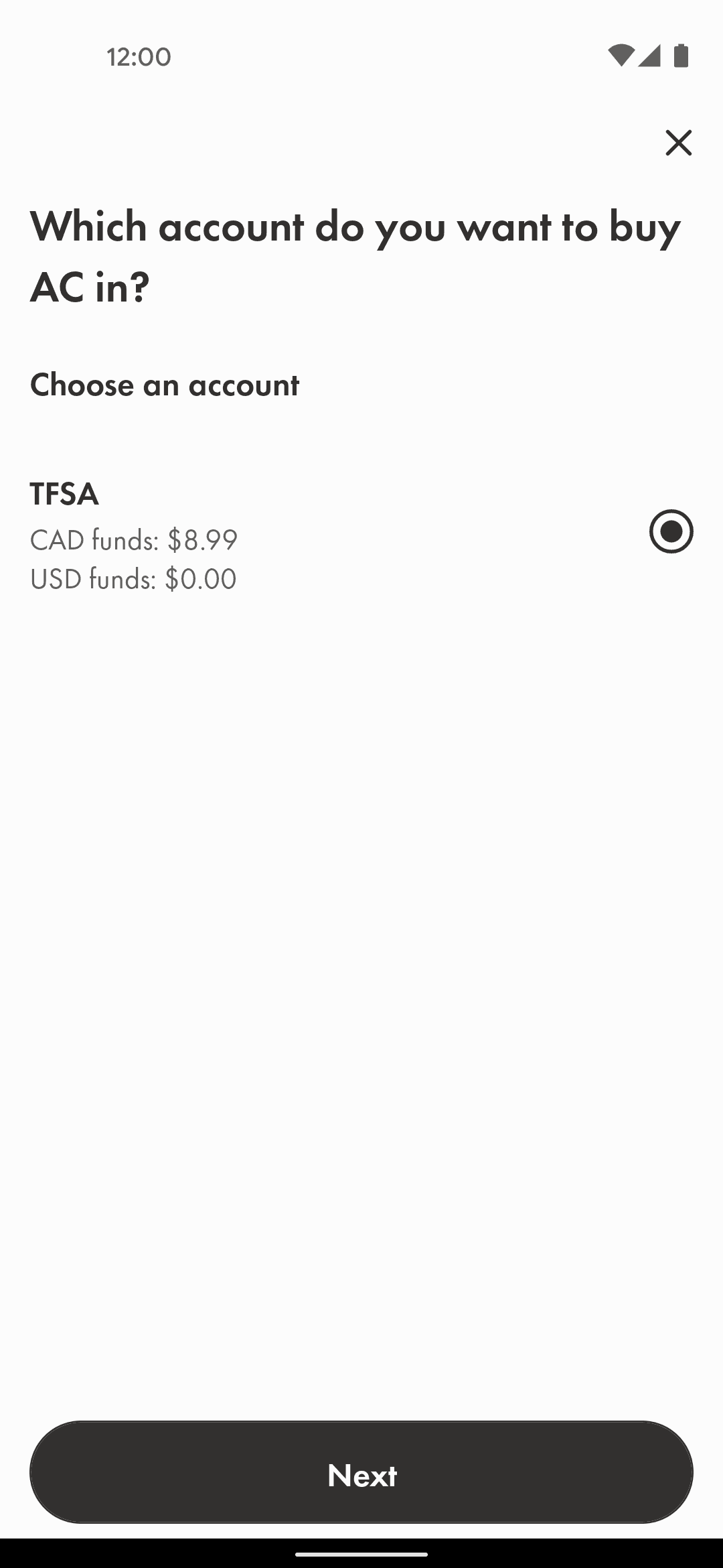 Wealthsimple Android Finance interface screenshot 17