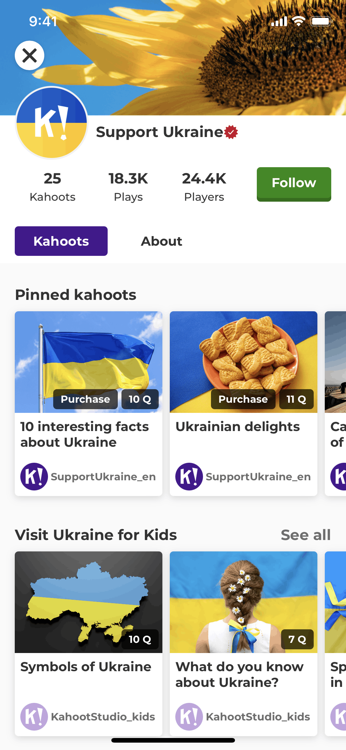 Kahoot! iOS Education interface screenshot 2