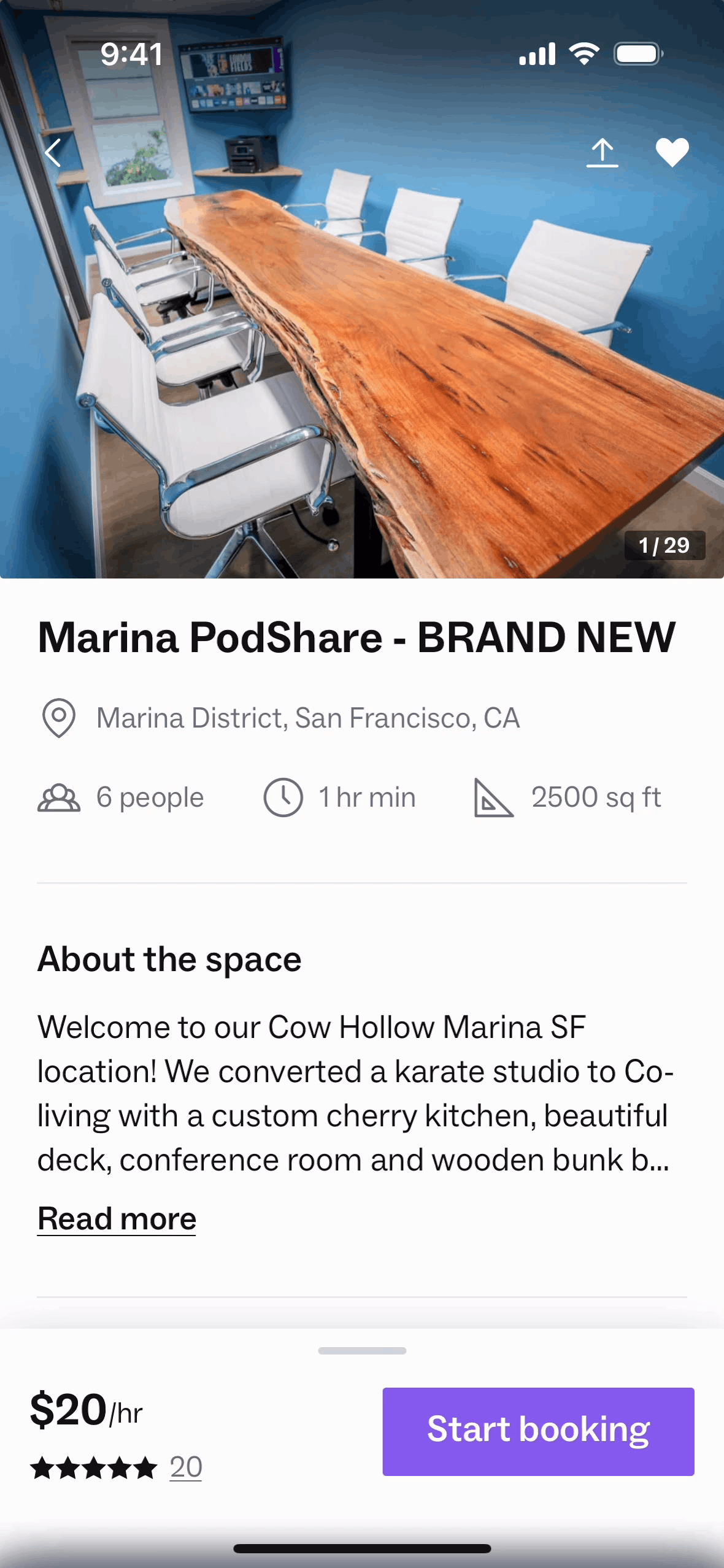 Peerspace iOS Lifestyle interface screenshot 3