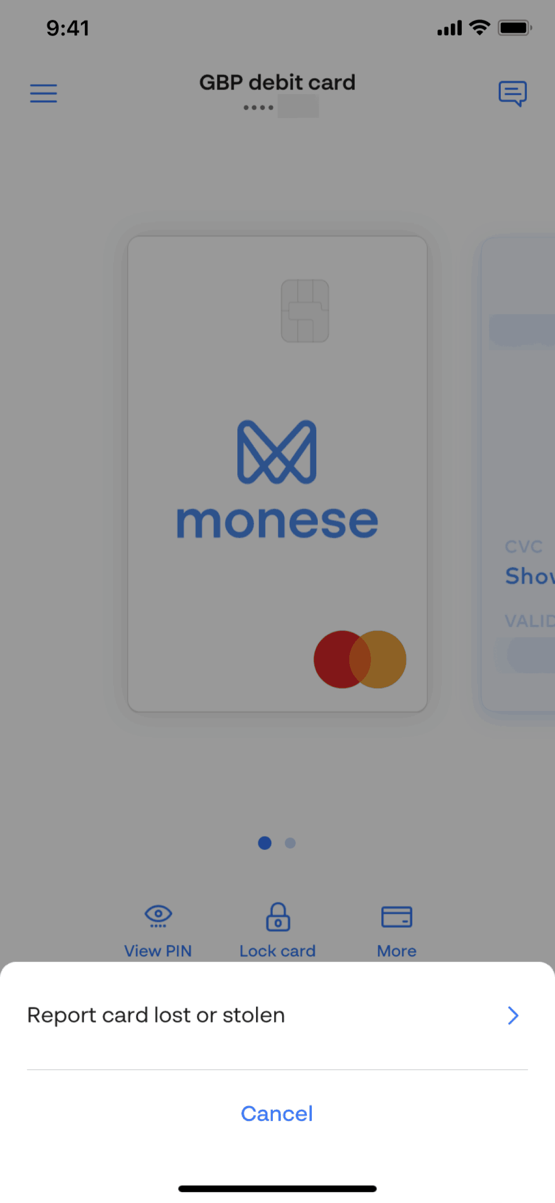 Monese iOS Finance interface screenshot 18